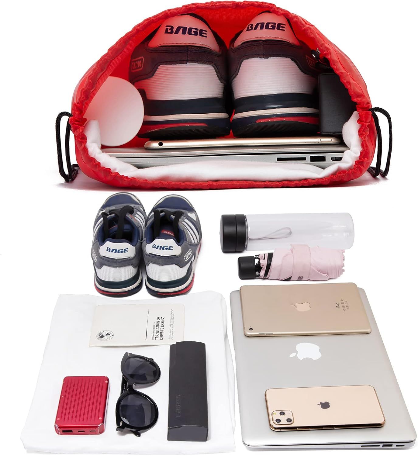 Drawstring Backpacks Bulk 10 Pieces String Bags Customized Bags for Party Gym Sport Trip - Red - Image 3