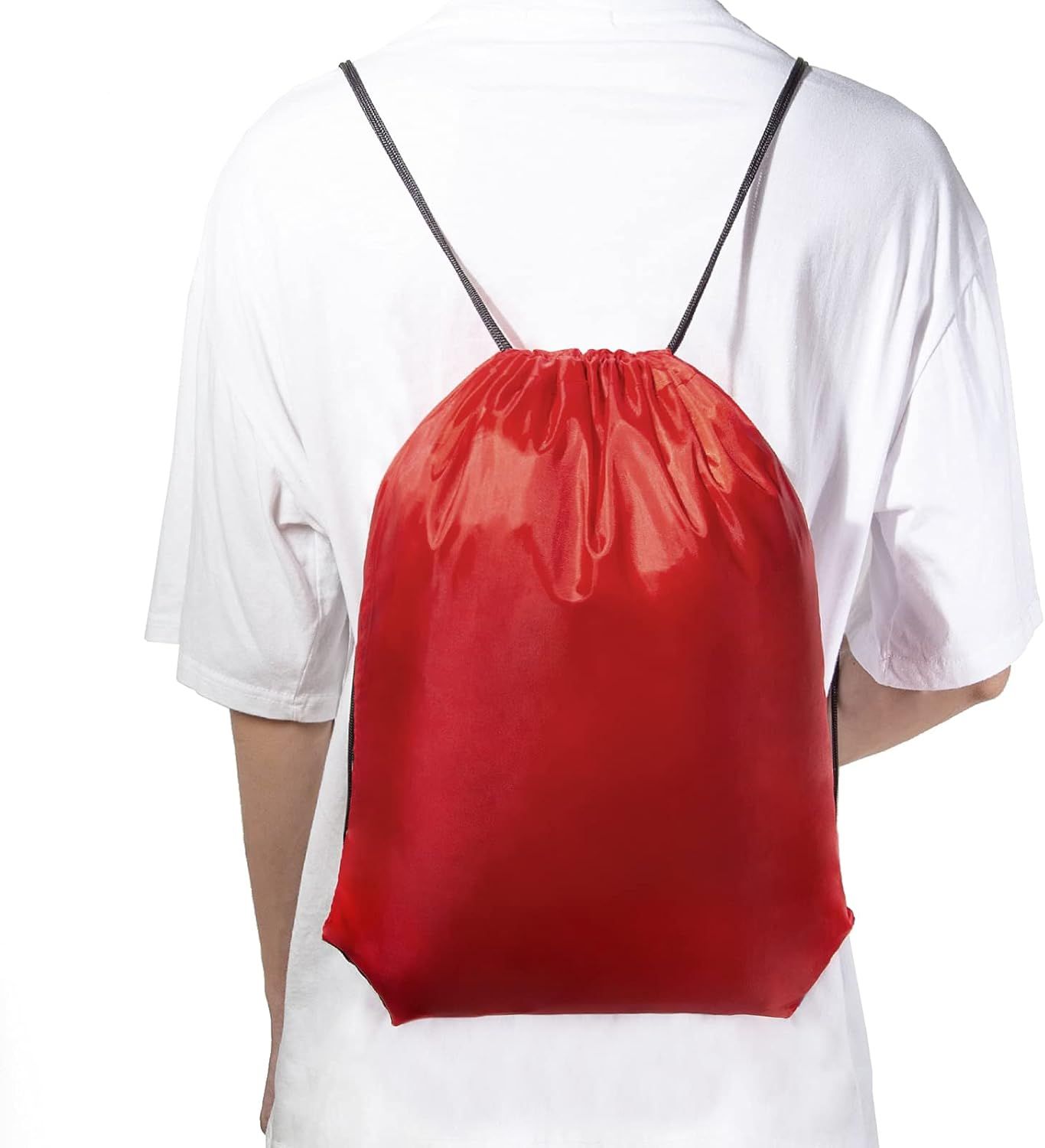 Drawstring Backpacks Bulk 10 Pieces String Bags Customized Bags for Party Gym Sport Trip - Red - Image 7