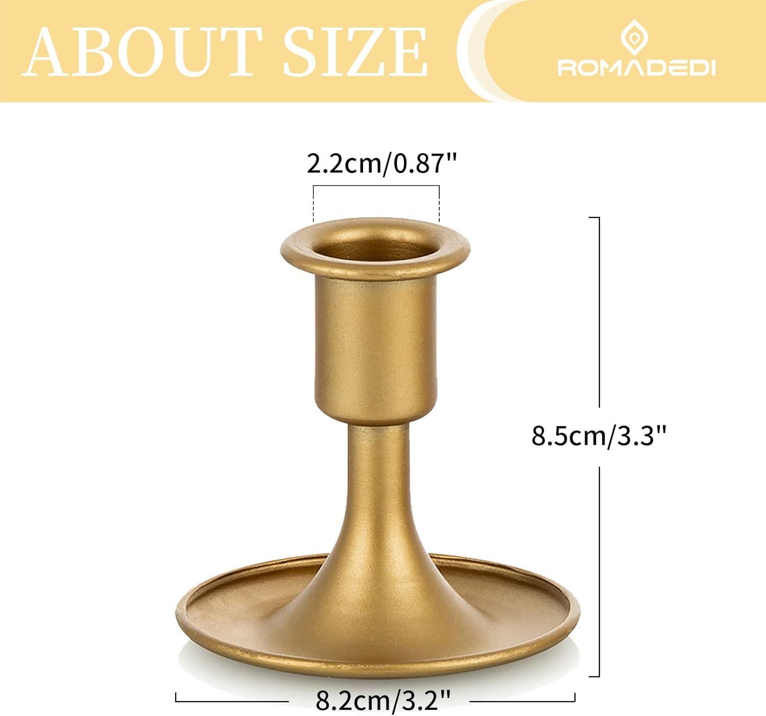 Candlestick Holders Taper Candle Holders,  Gold Candle Stick Candle Holder for Table Centerpiece, Wedding Reception, Festive Christmas Mantel Decoration or Home Decor, Set of 2 - Image 3