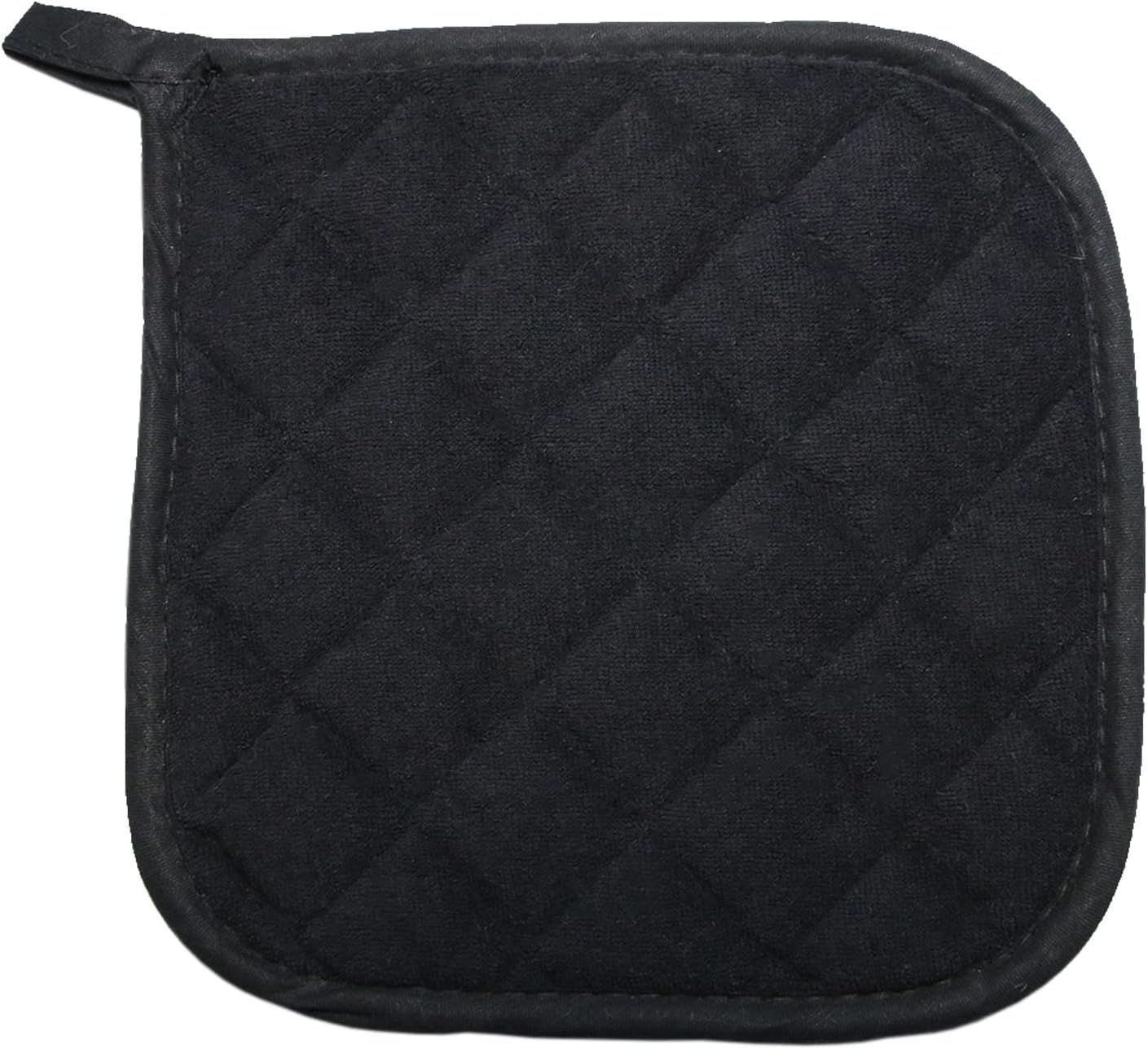 5 PCS Pot Holders for Kitchen, Cotton Potholers with Great Heat Resistance, Hot Pads, Trivets for Cooking and Baking Black - Image 3