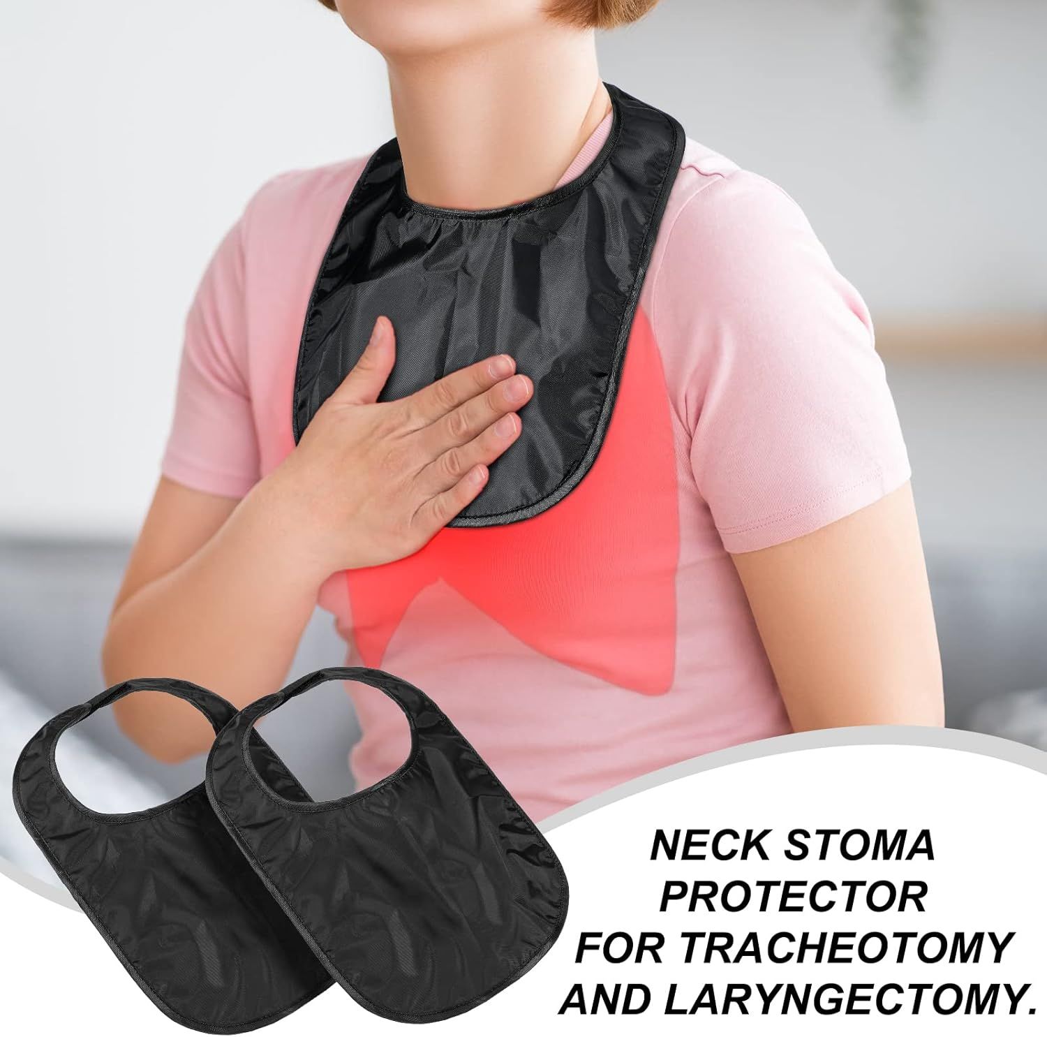 3 Pcs Tracheostomy Shower Cover Waterproof Laryngectomy Neck Stoma Protector Breathable Adjustable Tracheotomy Cover - Image 3