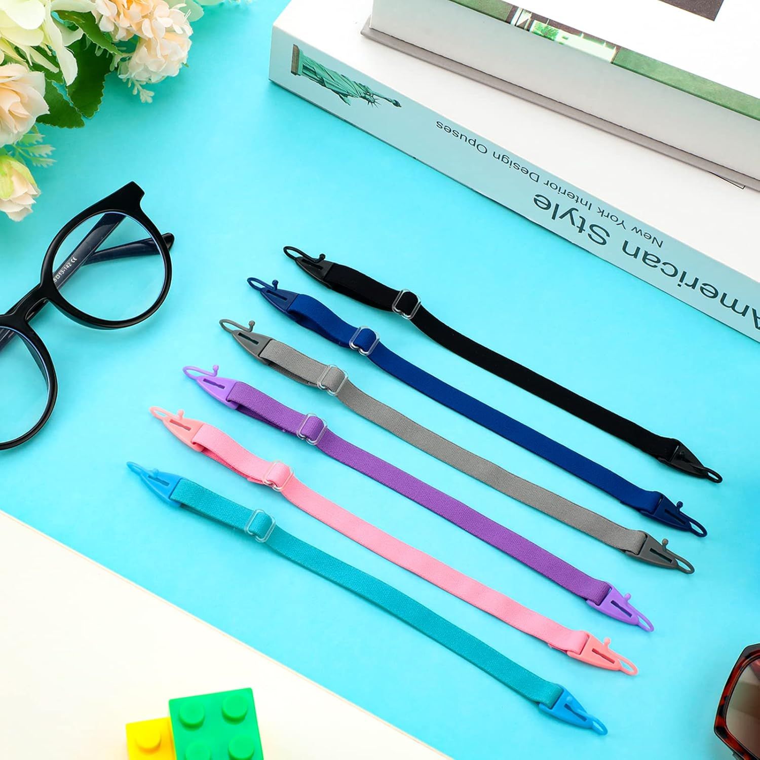 6 Pack Adjustable Kid Eyeglass Strap Eyeglass Band Sports Glasses Strap (Multi Color) - Image 2