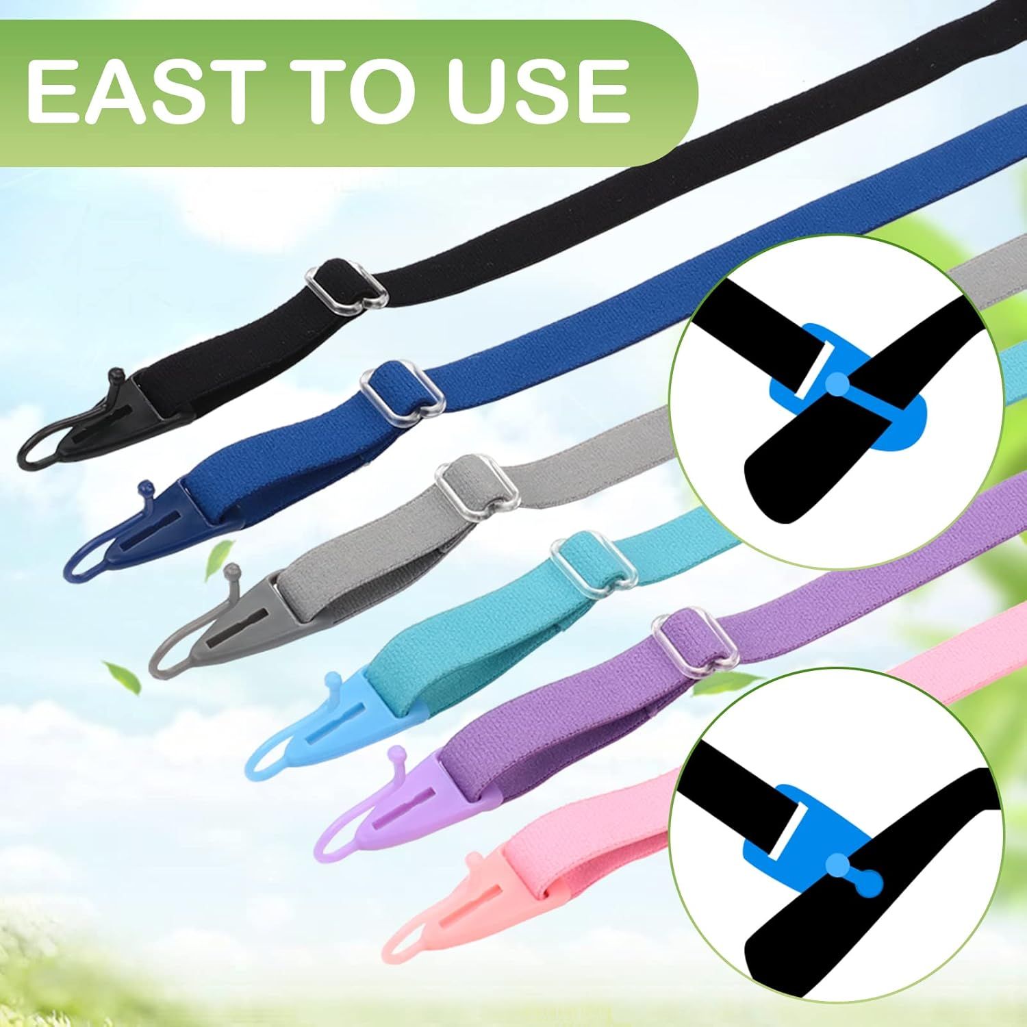 6 Pack Adjustable Kid Eyeglass Strap Eyeglass Band Sports Glasses Strap (Multi Color) - Image 4