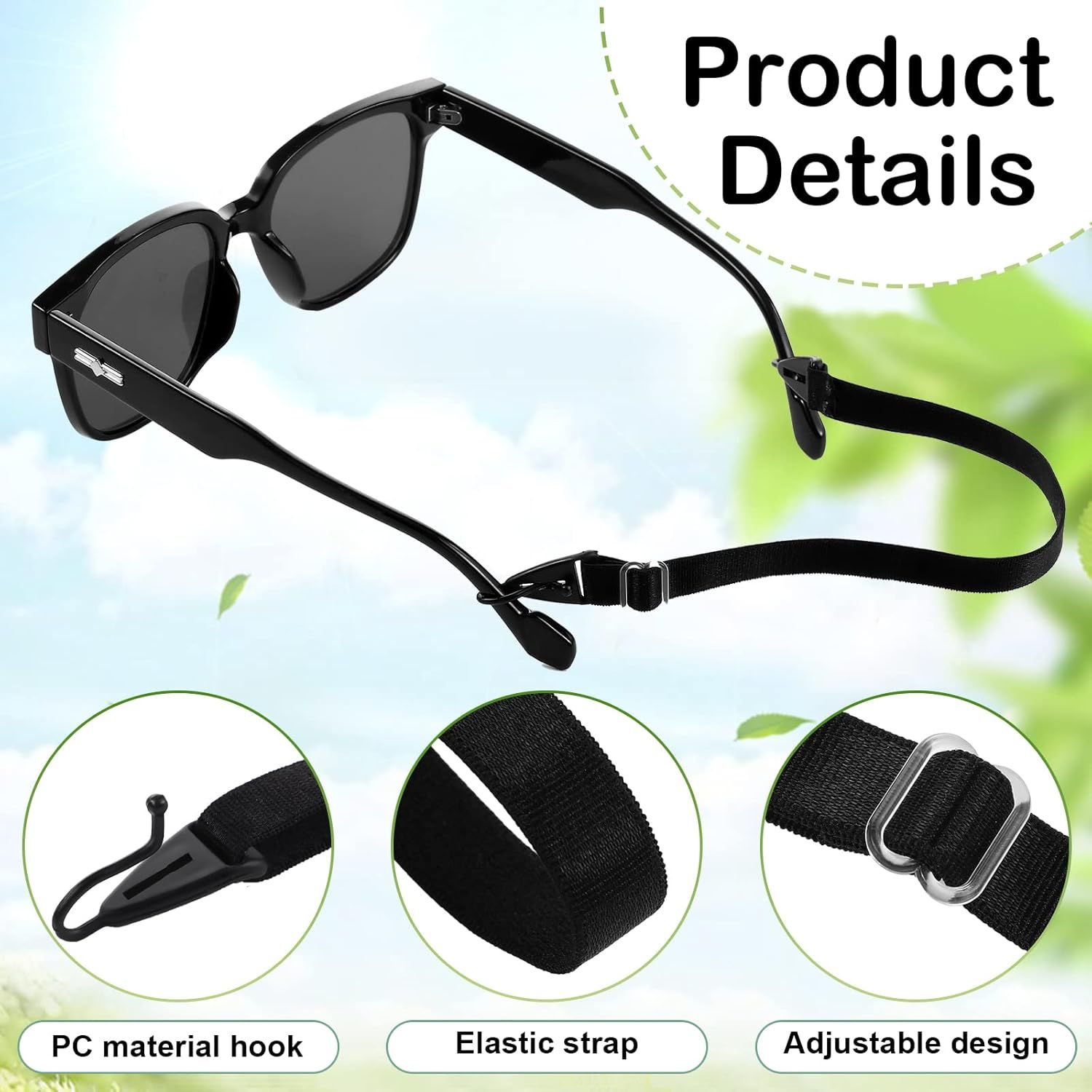 6 Pack Adjustable Kid Eyeglass Strap Eyeglass Band Sports Glasses Strap (Multi Color) - Image 5