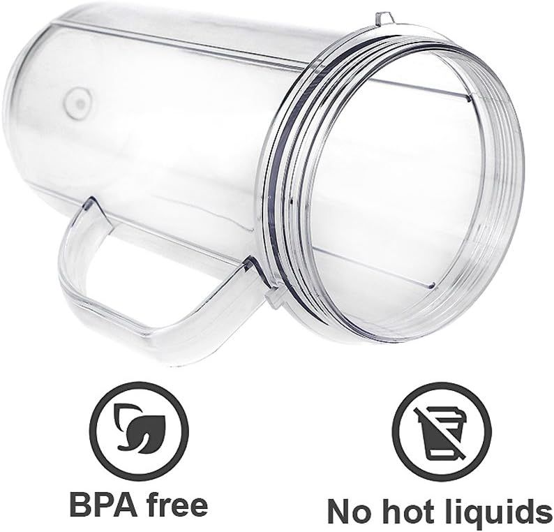 QT Tall 22oz Replacement Part Cup Mug with handle compatible with 250w Magic Bullet On-The-Go Mug - Image 5