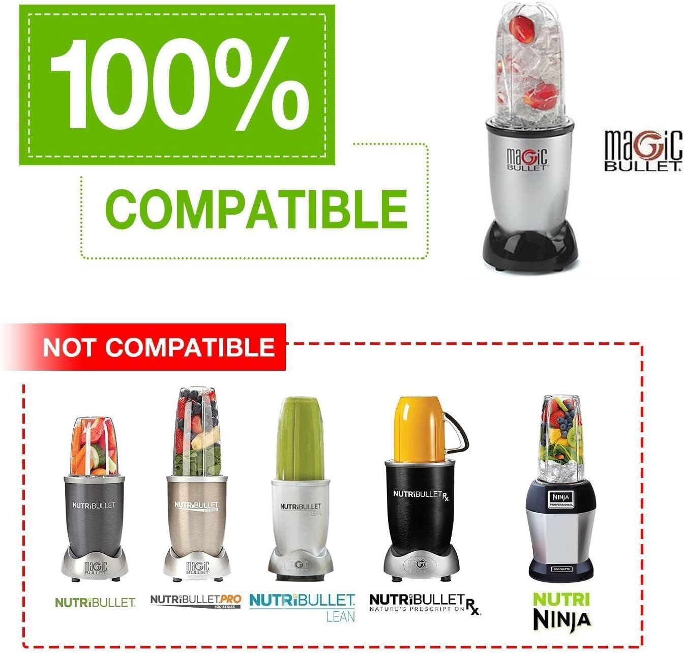 QT Tall 22oz Replacement Part Cup Mug with handle compatible with 250w Magic Bullet On-The-Go Mug - Image 6