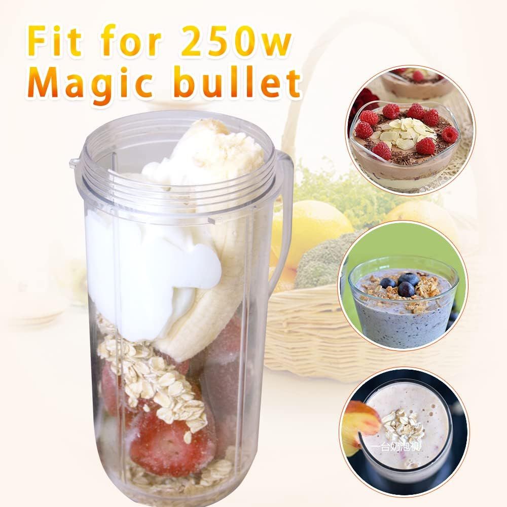 QT Tall 22oz Replacement Part Cup Mug with handle compatible with 250w Magic Bullet On-The-Go Mug - Image 7