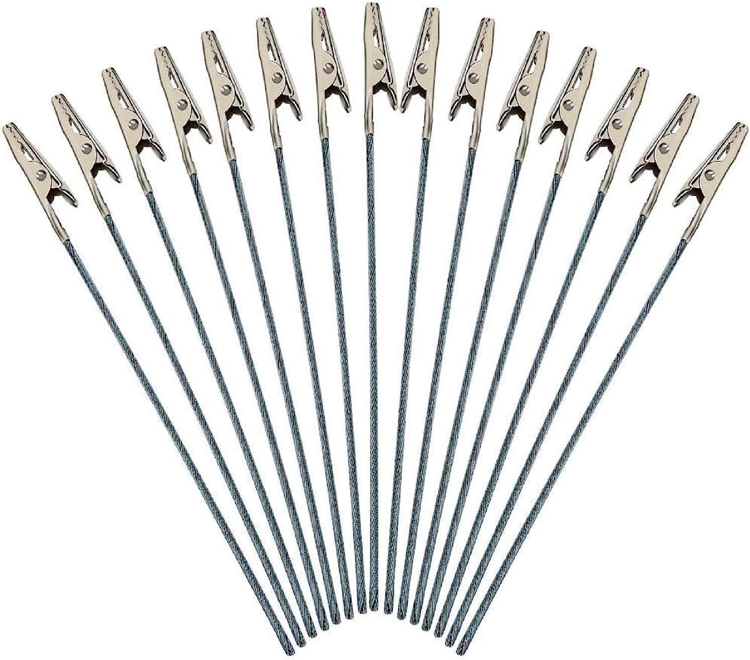 50Pcs Metal Wire Alligator Clamp Long-Tailed Alligator Iron Clip Clasp for DIY Card Clip Holder 6 inch (150mm) - Image 1