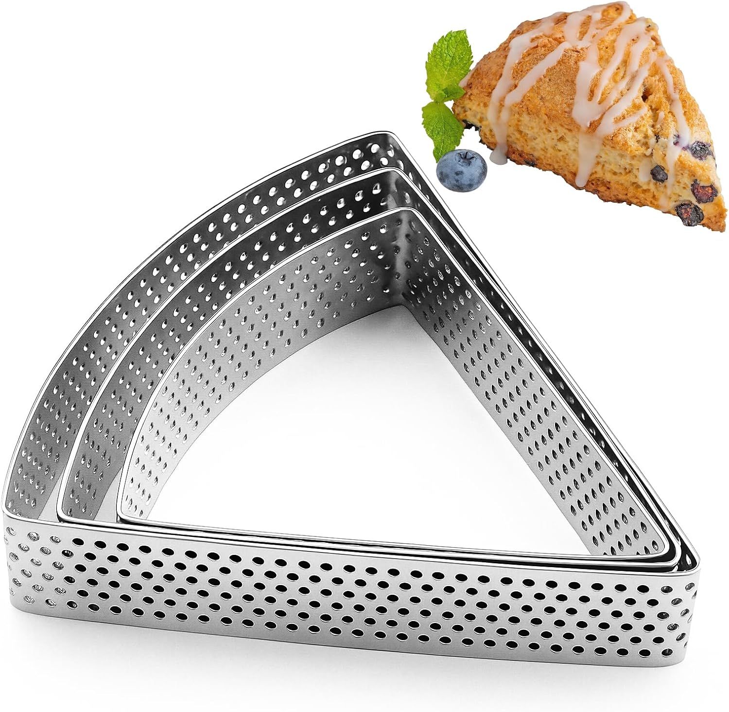 3PCS Triangle Scone Cutter, Scone Cutters For Baking Triangle, Triangles Cookie Cutter For Scones, Equilateral Triangles Cookie Cutter Set, Ideal Baking Tool for Scones for Scones, Pastries, Dessert ﻿ - Image 1