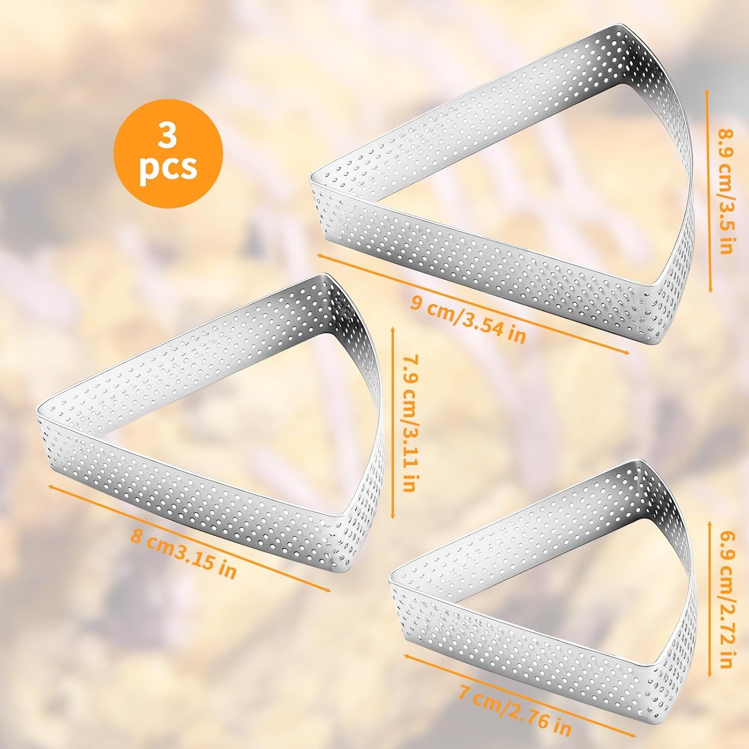 3PCS Triangle Scone Cutter, Scone Cutters For Baking Triangle, Triangles Cookie Cutter For Scones, Equilateral Triangles Cookie Cutter Set, Ideal Baking Tool for Scones for Scones, Pastries, Dessert ﻿ - Image 3