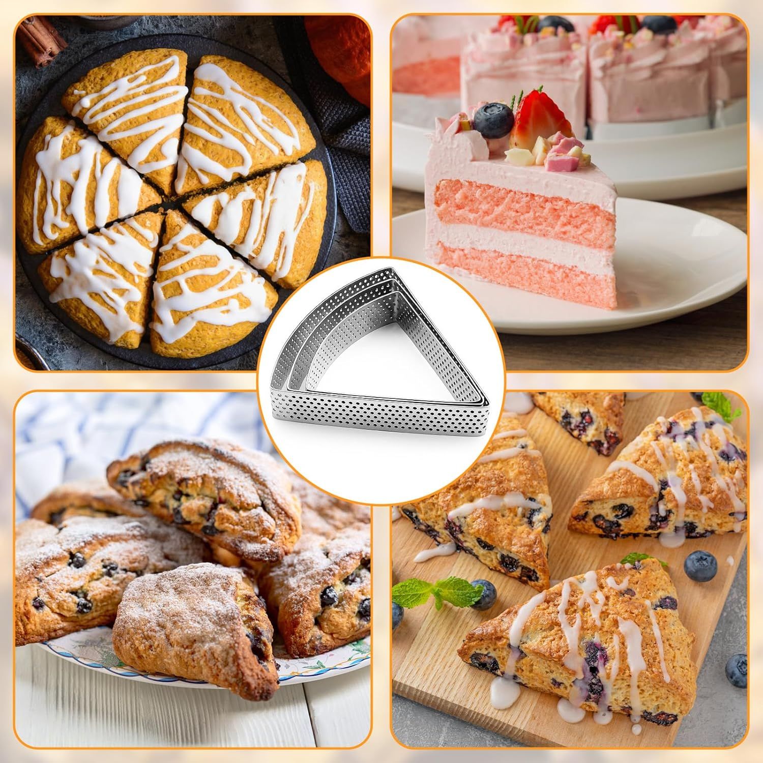 3PCS Triangle Scone Cutter, Scone Cutters For Baking Triangle, Triangles Cookie Cutter For Scones, Equilateral Triangles Cookie Cutter Set, Ideal Baking Tool for Scones for Scones, Pastries, Dessert ﻿ - Image 6