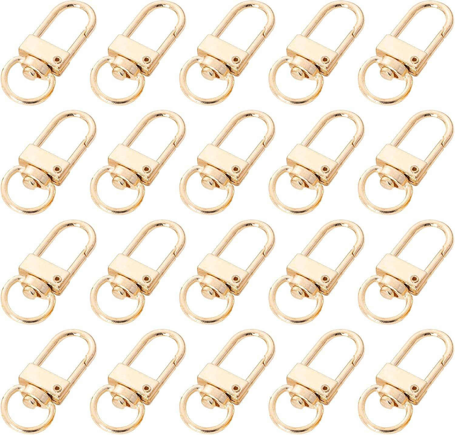 20 Pack Gold Metal Lobster Claw Clasps, 360° Swivel Lanyard Snap Hooks Lobster Clasp for Keychains, Key Chain Hooks for Jewelry Making Purse Bags DIY Crafts Pet Collar - Image 1
