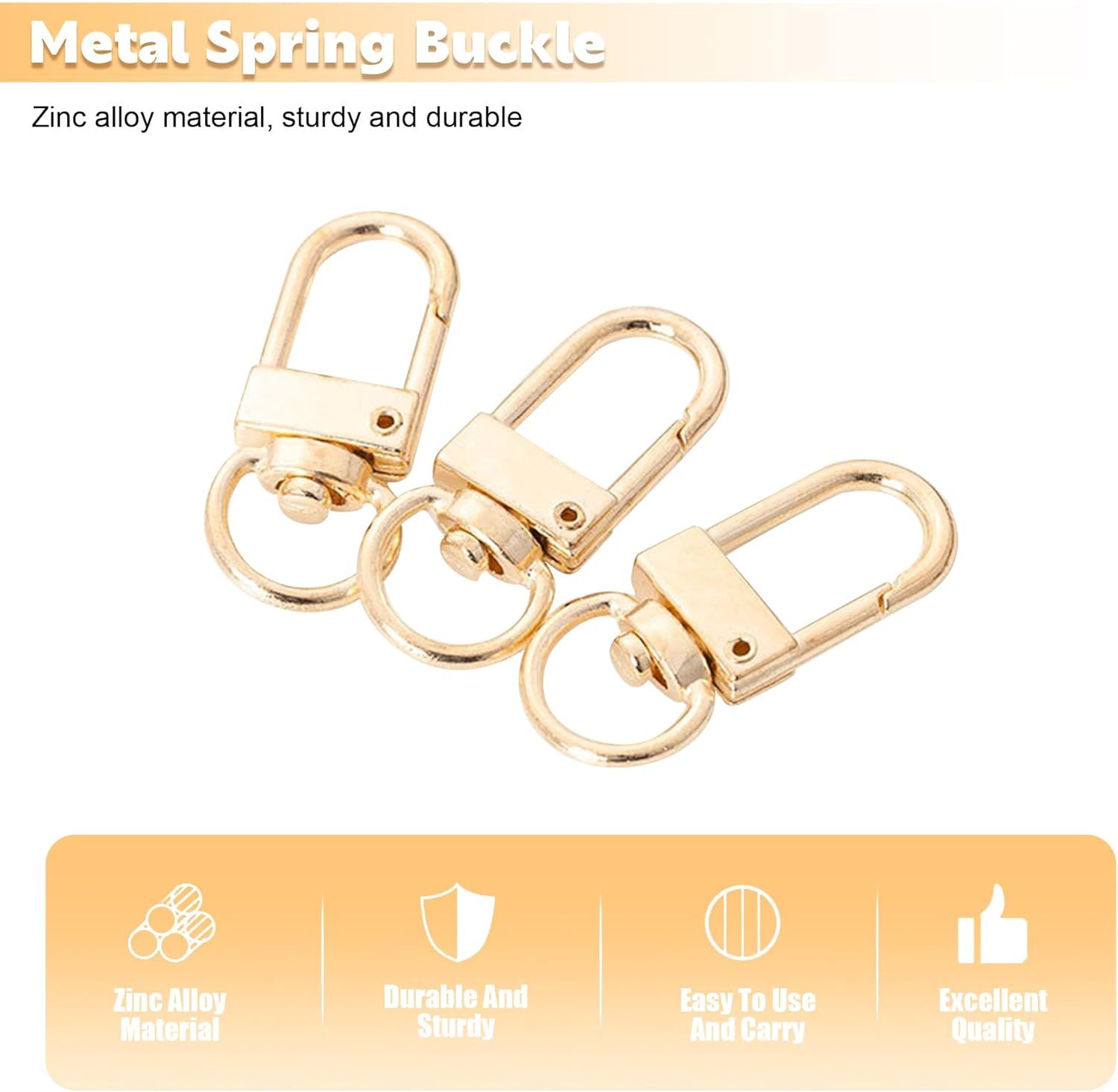 20 Pack Gold Metal Lobster Claw Clasps, 360° Swivel Lanyard Snap Hooks Lobster Clasp for Keychains, Key Chain Hooks for Jewelry Making Purse Bags DIY Crafts Pet Collar - Image 3