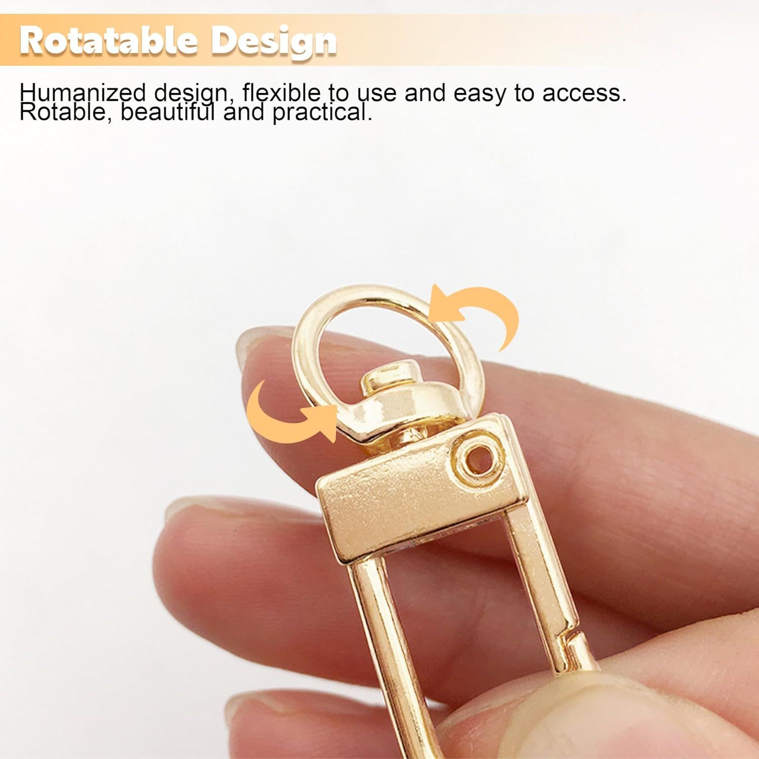 20 Pack Gold Metal Lobster Claw Clasps, 360° Swivel Lanyard Snap Hooks Lobster Clasp for Keychains, Key Chain Hooks for Jewelry Making Purse Bags DIY Crafts Pet Collar - Image 6