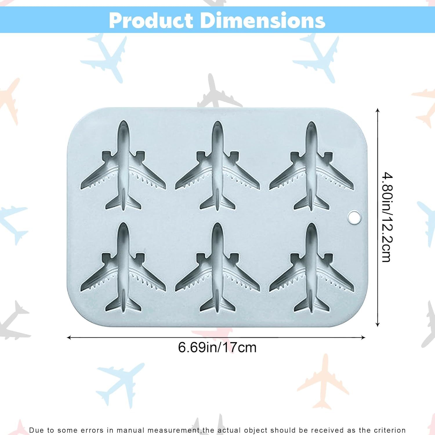 Airplane Fondant Silicone Mold, 3D Airplane Ice Cube Tray, Aircraft Silicone Chocolate Candy Mold, Airplane Shape Baking Mould for Mousse, Jellies, Cookies, Marzipan, Cake Decorating - Image 3