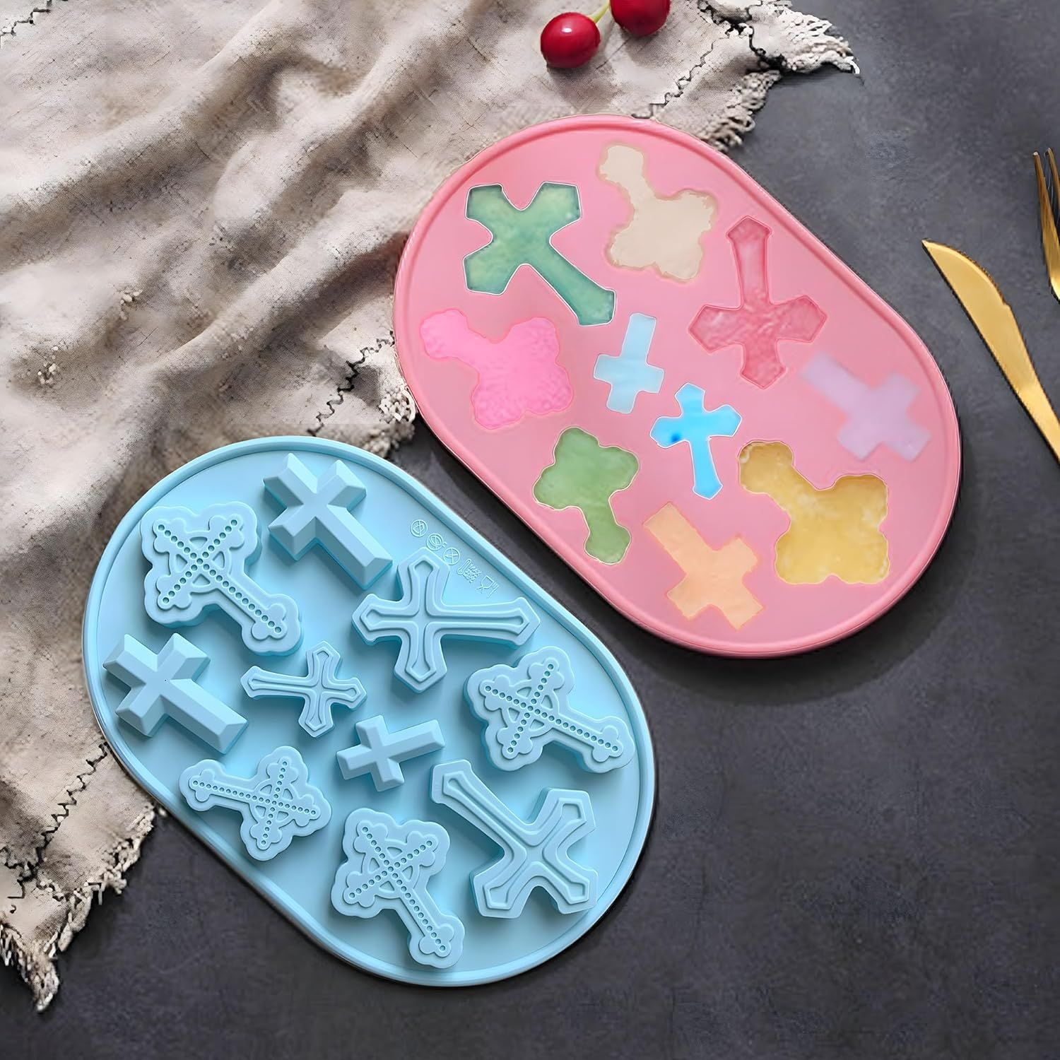 Silicone Cross Molds for Chocolate, 2-Pack Silicone Cross Candy Molds, Food-Grade Cross Cake Mold, Non-Stick Cross Baking Molds for DIY Easter, Baptism, and Celebrations - Image 5