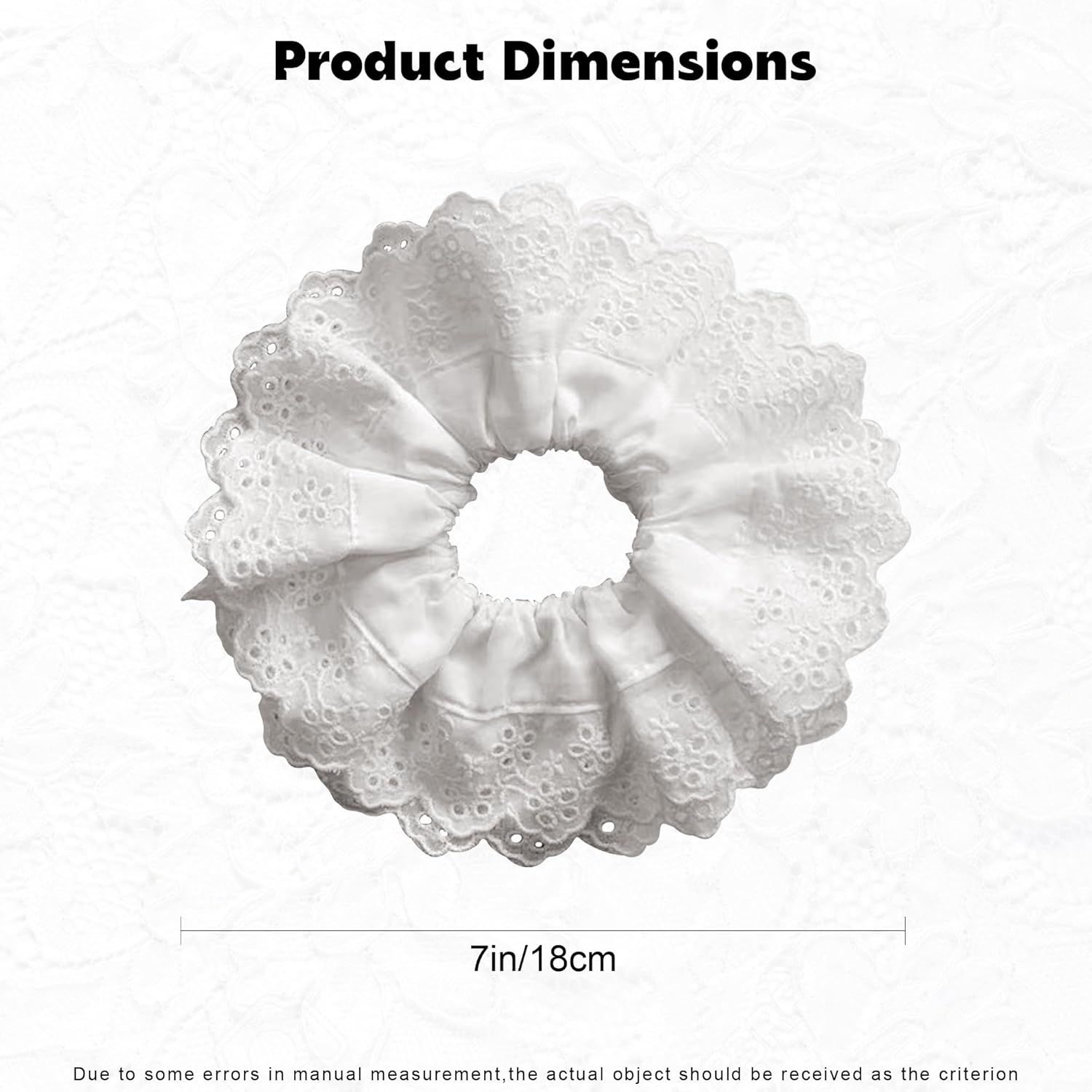 White Scrunchie, Extra Large Lace Scrunchies for Women, 7 Inch Oversized Scrunchie, Satin Big Scrunchies White Hair Ties for Women Girls Thick Thin Hair - Image 2
