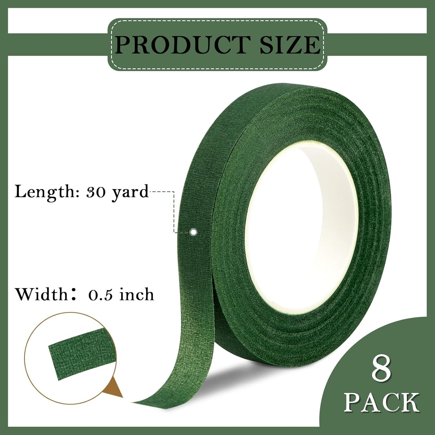 8 Rolls Floral Tape, 1/2