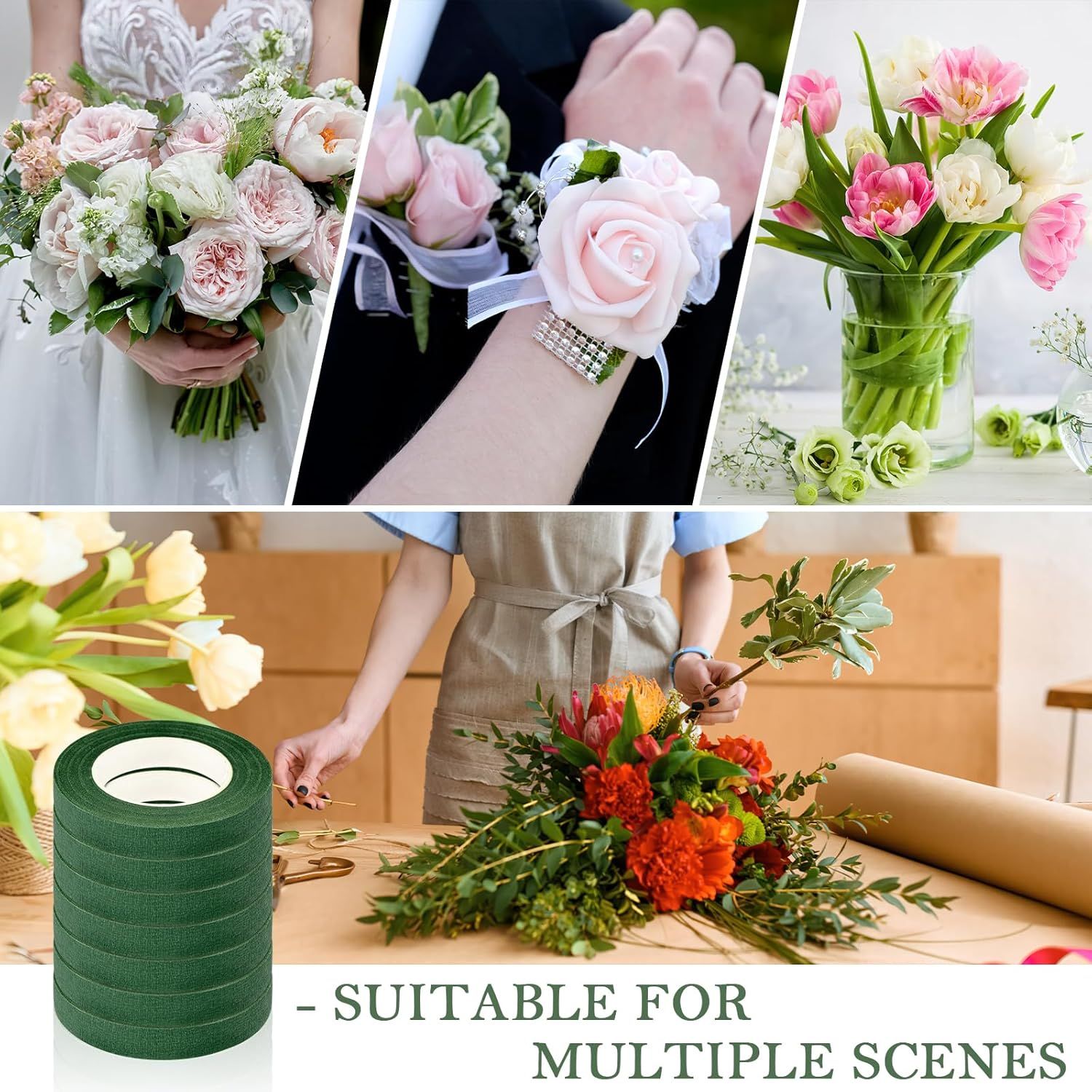 8 Rolls Floral Tape, 1/2