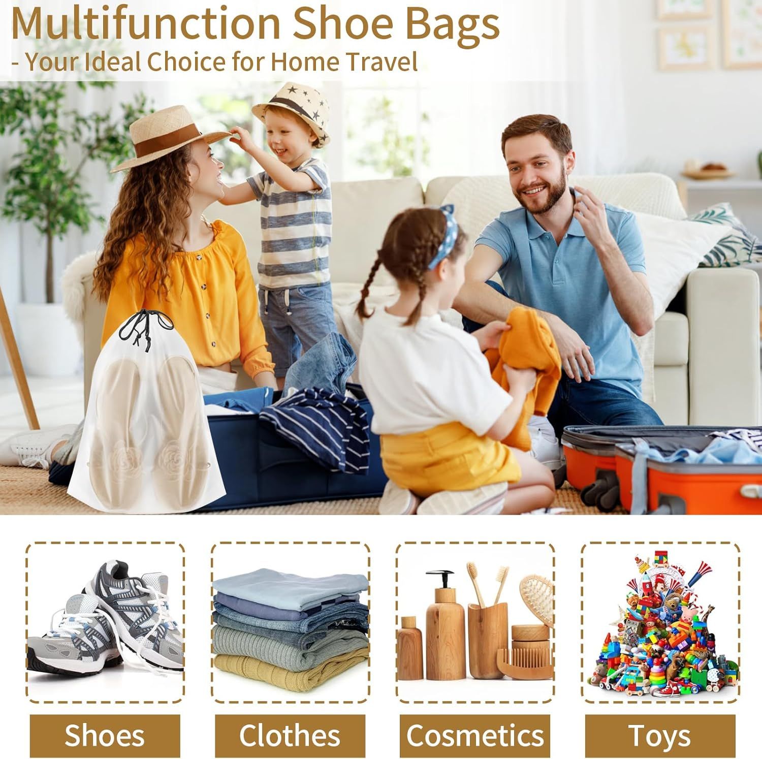 20 Pack Shoe Bags for Travel, 15.7