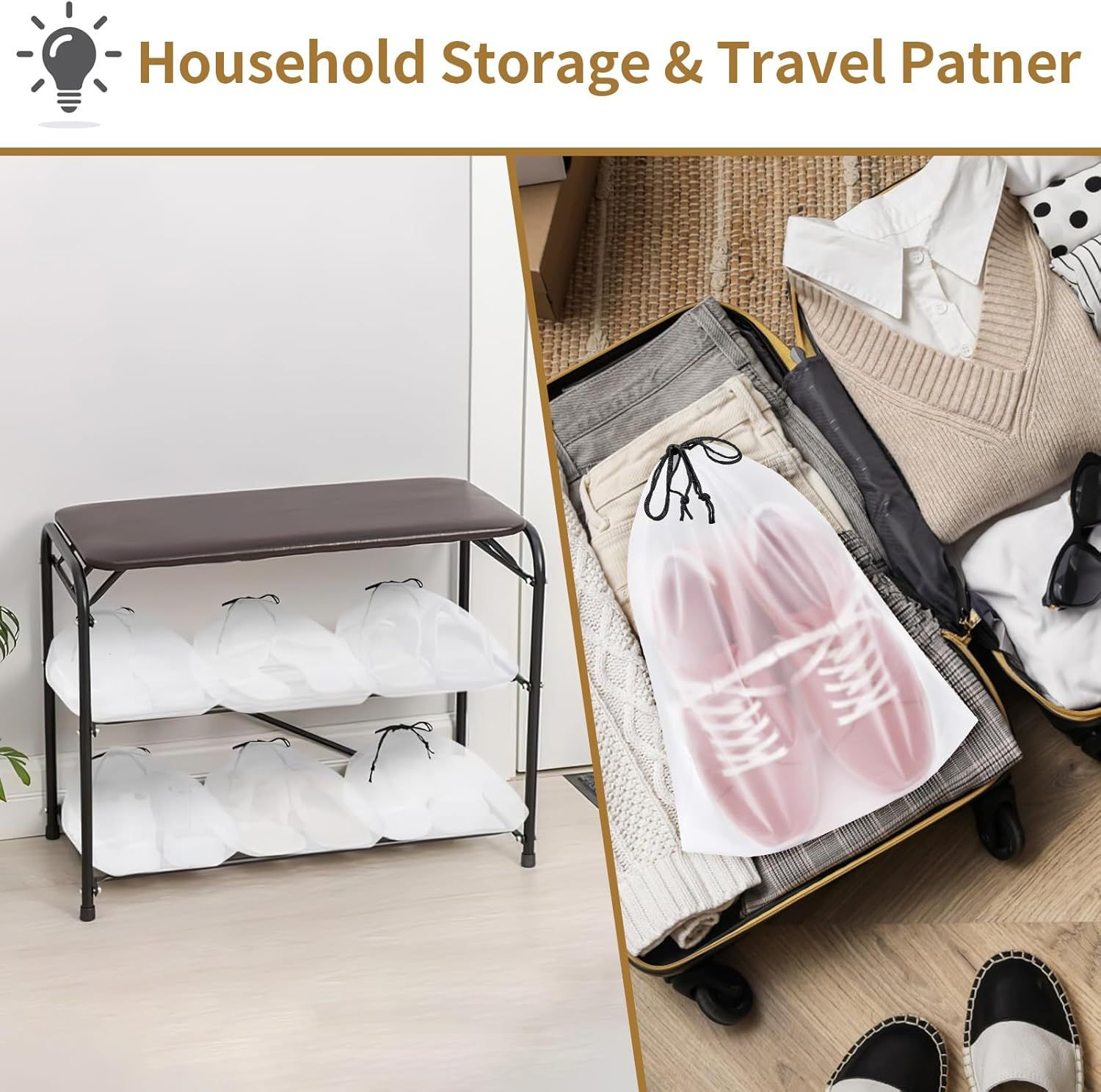 20 Pack Shoe Bags for Travel, 15.7