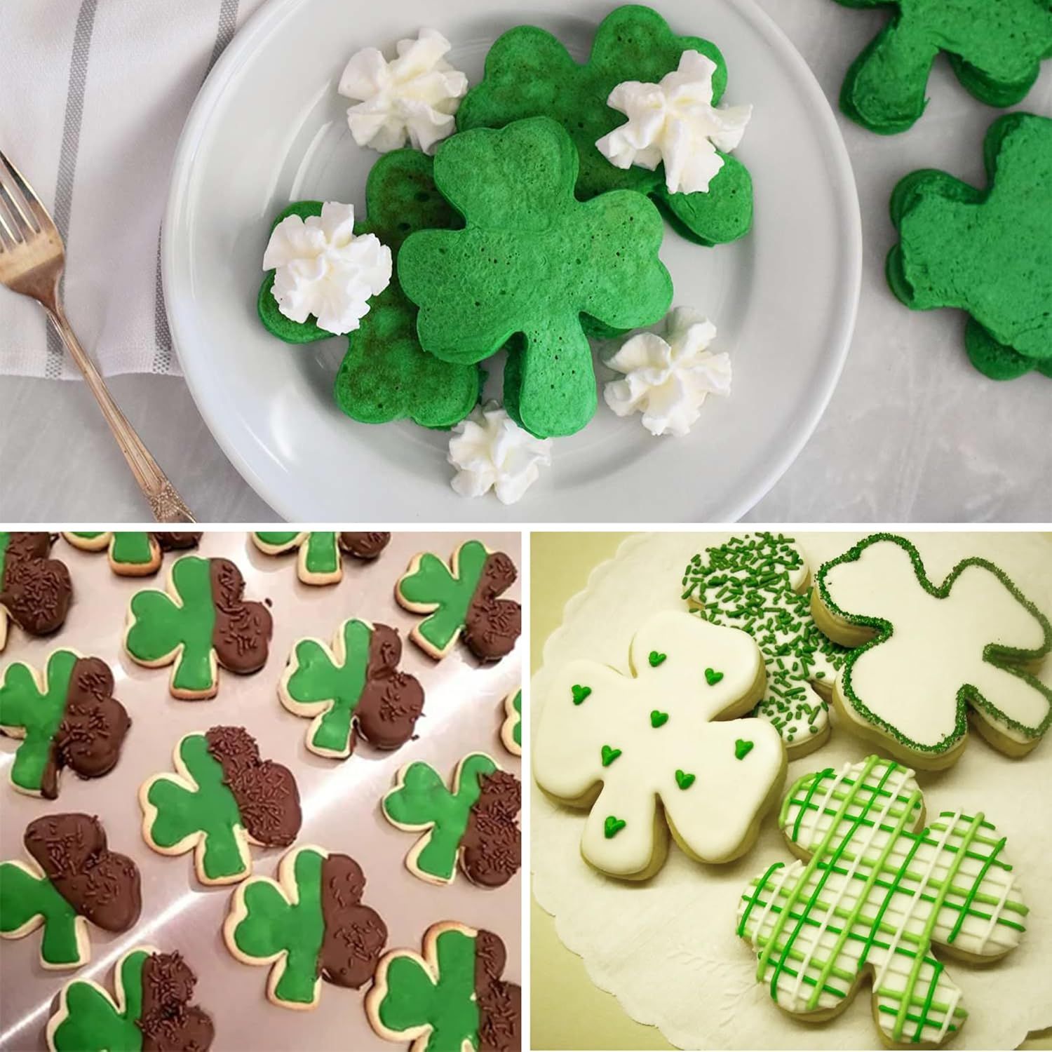 3Pcs St. Patrick’s Day Shamrock Cookie Cutter Set, Metal Clover Cookie Cutter Set for Baking, Stainless Steel Biscuit Cutters for Irish Holiday Party Supplies - Image 6