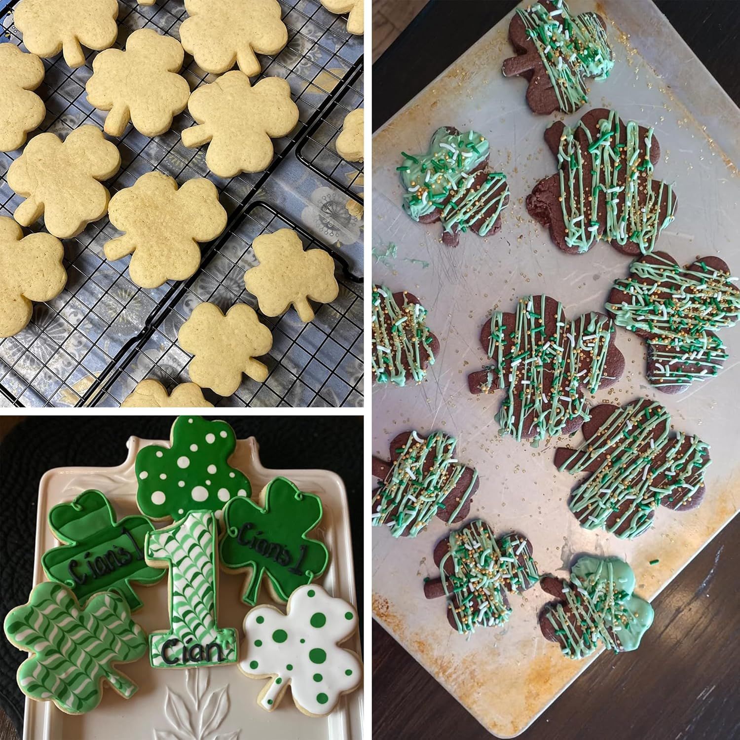 3Pcs St. Patrick’s Day Shamrock Cookie Cutter Set, Metal Clover Cookie Cutter Set for Baking, Stainless Steel Biscuit Cutters for Irish Holiday Party Supplies - Image 7