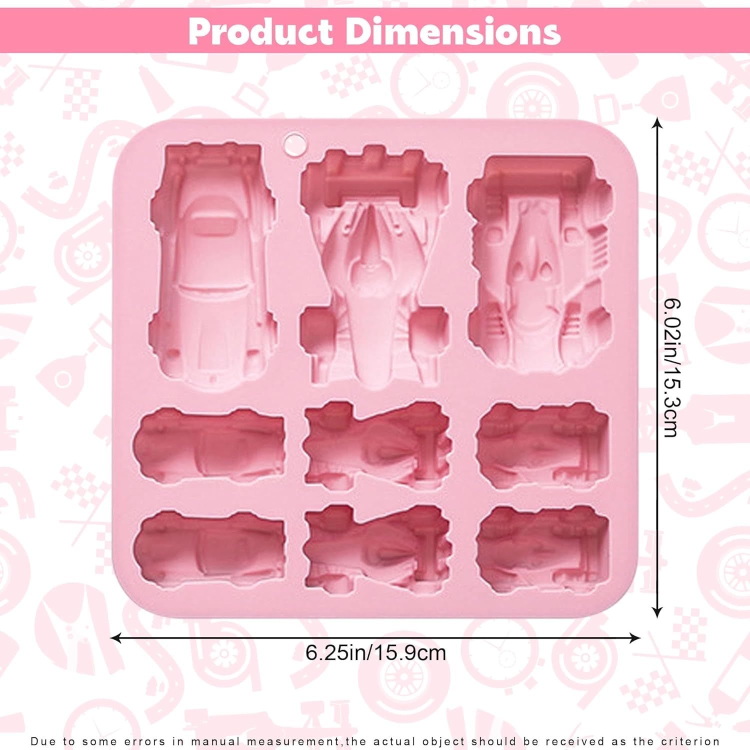 Race Car Silicone Mold,Silicone Car Chocolate Mold,9 Cavity 3D Sports Car DIY Silicone Baking Tool for Cake Decorations, Jello, Candy, Gummy,Fondant - Image 3