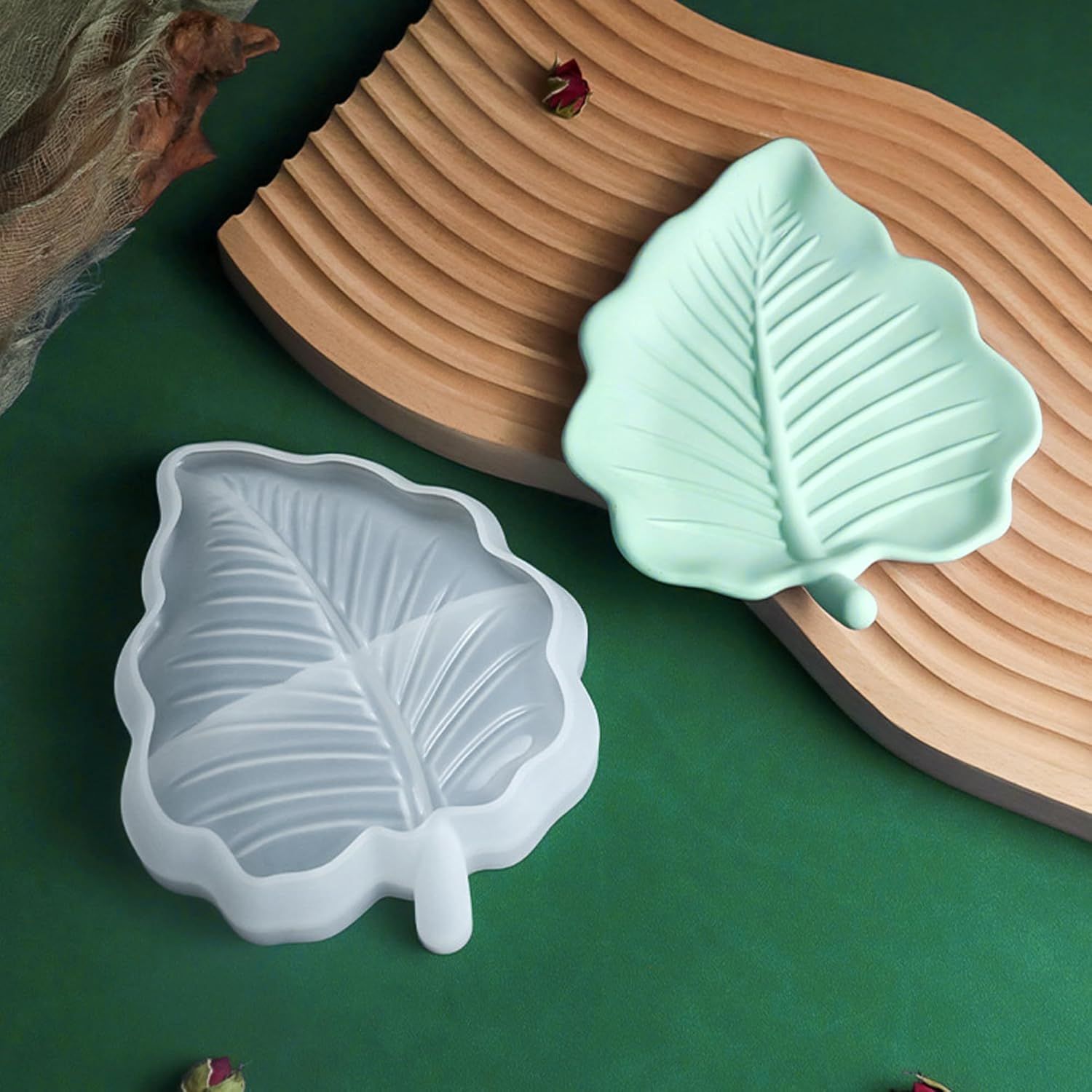 Leaf Silicone Molds for Resin, Large Tray Mold for Epoxy Resin, 3D Leaf Jewelry Plate, Concrete, Plaster, and Clay Casting Molds for Art, Storage Container, Trinket Dish, Home Decor - Image 5