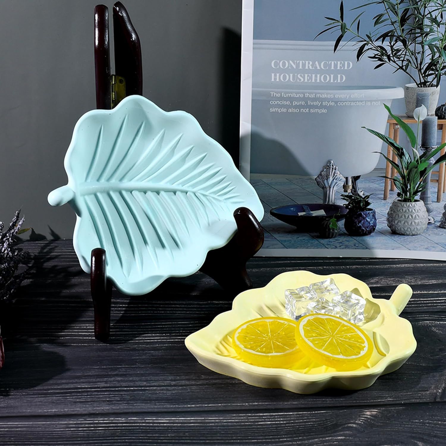 Leaf Silicone Molds for Resin, Large Tray Mold for Epoxy Resin, 3D Leaf Jewelry Plate, Concrete, Plaster, and Clay Casting Molds for Art, Storage Container, Trinket Dish, Home Decor - Image 6