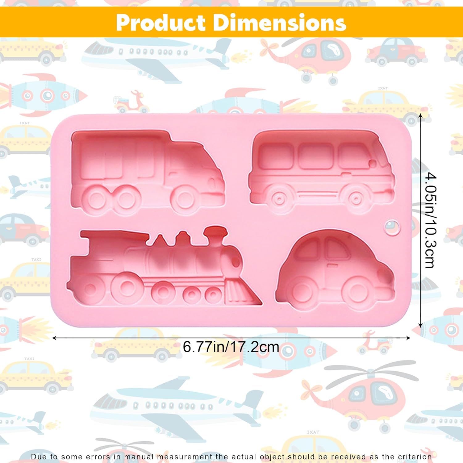 Car Silicone Soap Mold, Silicone Cake Mold, 3D Transportation Candy Mould Non-Stick Car Shape Baking Tool for Cake Cupcake Jelly Pudding Muffin Ice Cube Clay - Image 3