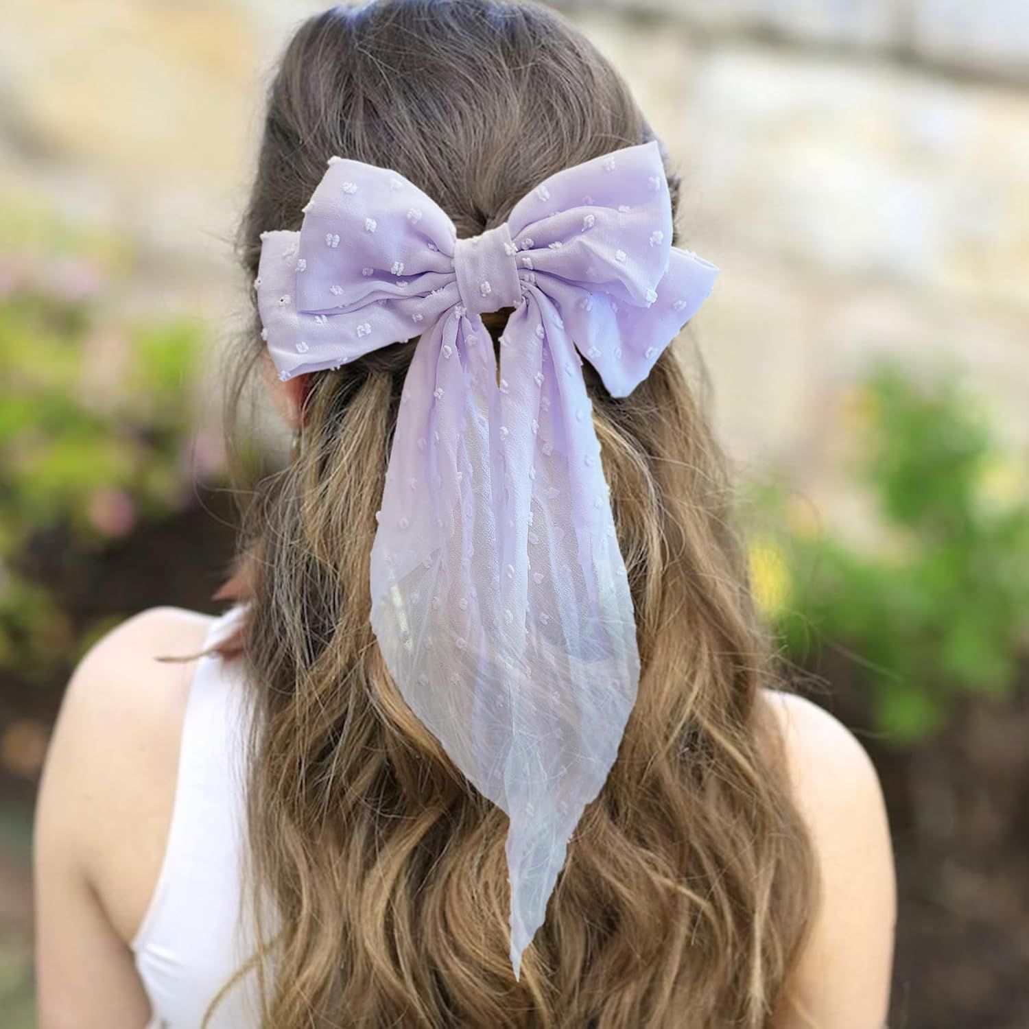 8in Hair Bows Barrettes for Women & Girls: Large Satin Bow Hair Clip with Long Tail - Elegant Hair Ribbon for French Stylish Looks -Chic Soft Cloth Oversized Bows Hair Accessories (Purple) - Image 6