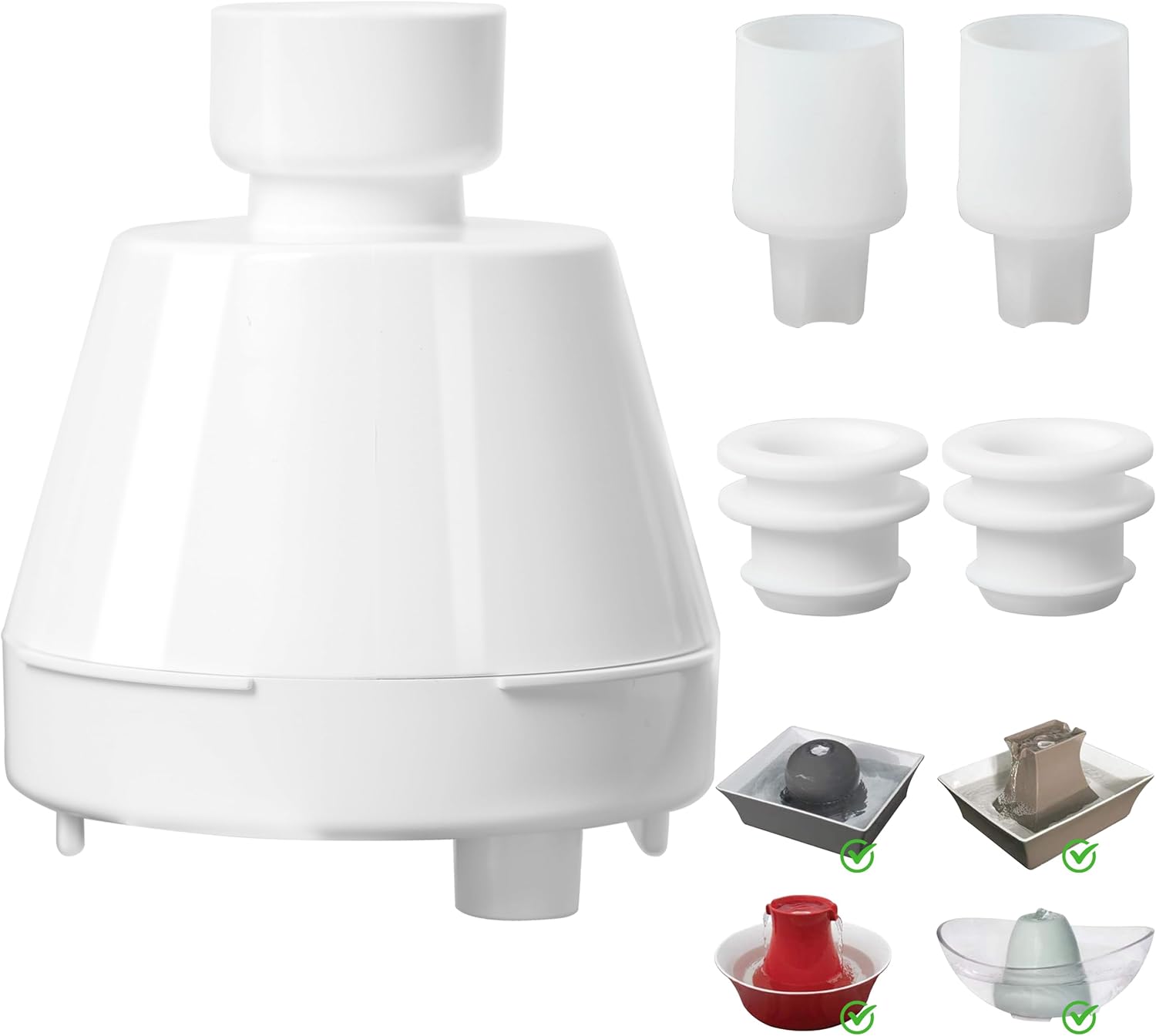 Cat Water Fountain Replacement Filter Housing & Silicone Nozzle Plug Set Pet Water Dispenser, Pet Fountain Parts Accessories (B. 1 Housing+2 Silicone Nozzle Plug) - Image 1