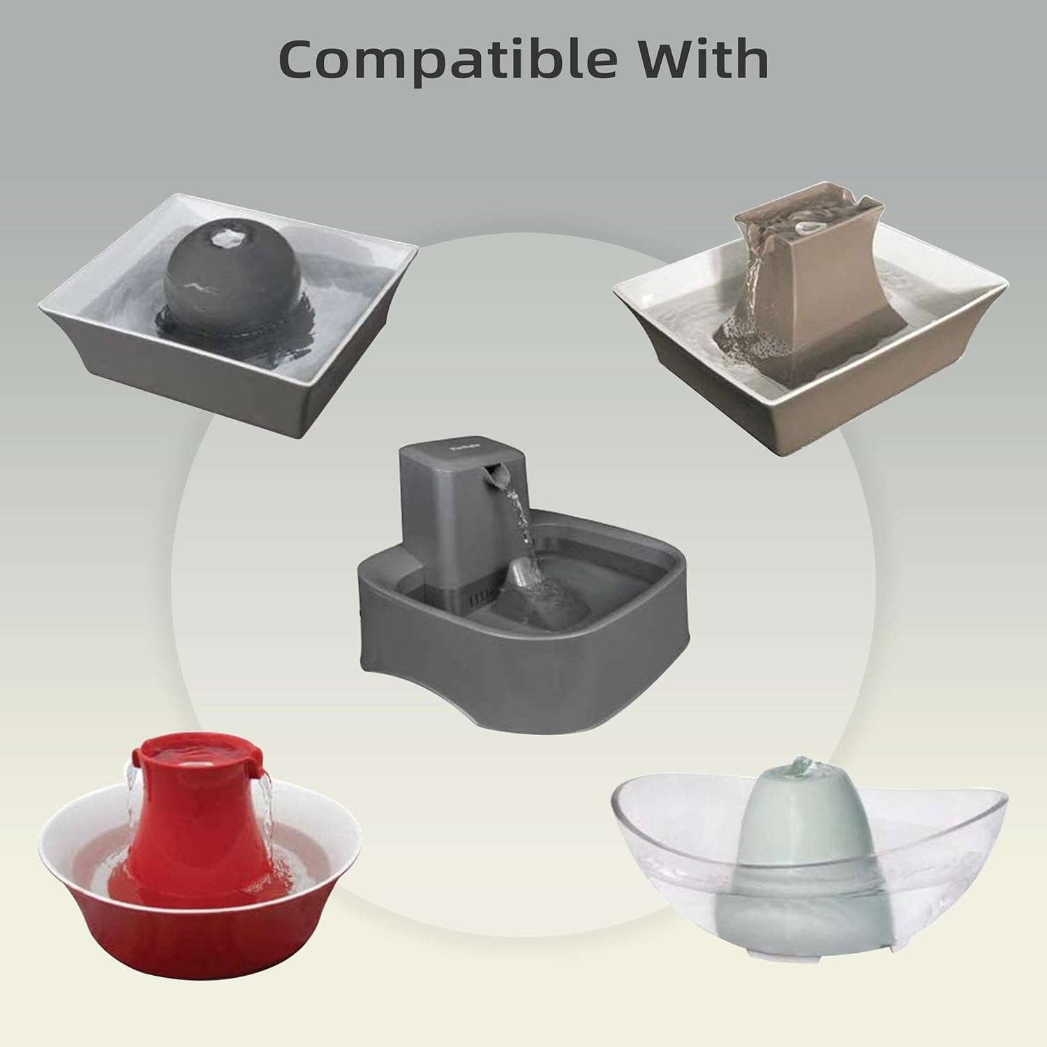Cat Water Fountain Replacement Filter Housing & Silicone Nozzle Plug Set Pet Water Dispenser, Pet Fountain Parts Accessories (B. 1 Housing+2 Silicone Nozzle Plug) - Image 2