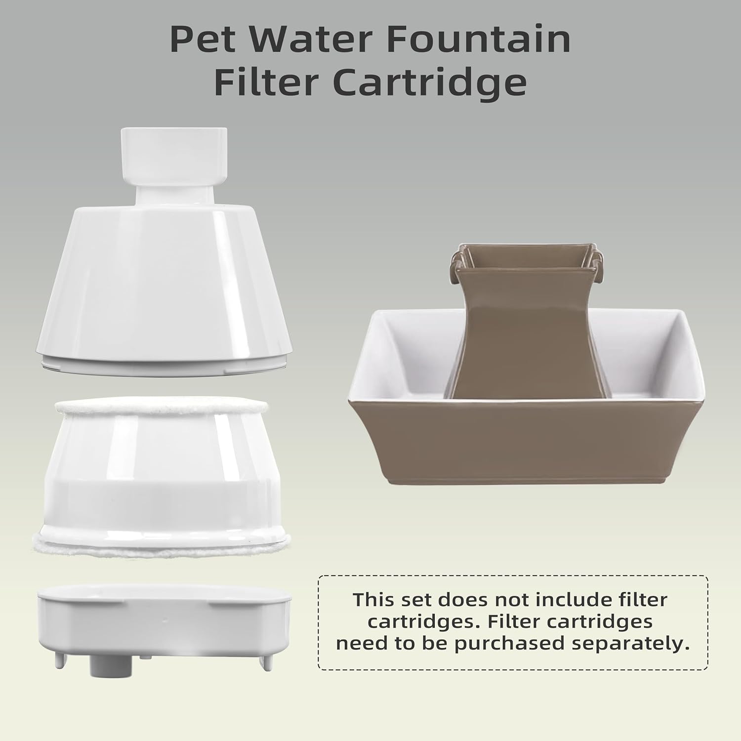 Cat Water Fountain Replacement Filter Housing & Silicone Nozzle Plug Set Pet Water Dispenser, Pet Fountain Parts Accessories (B. 1 Housing+2 Silicone Nozzle Plug) - Image 4