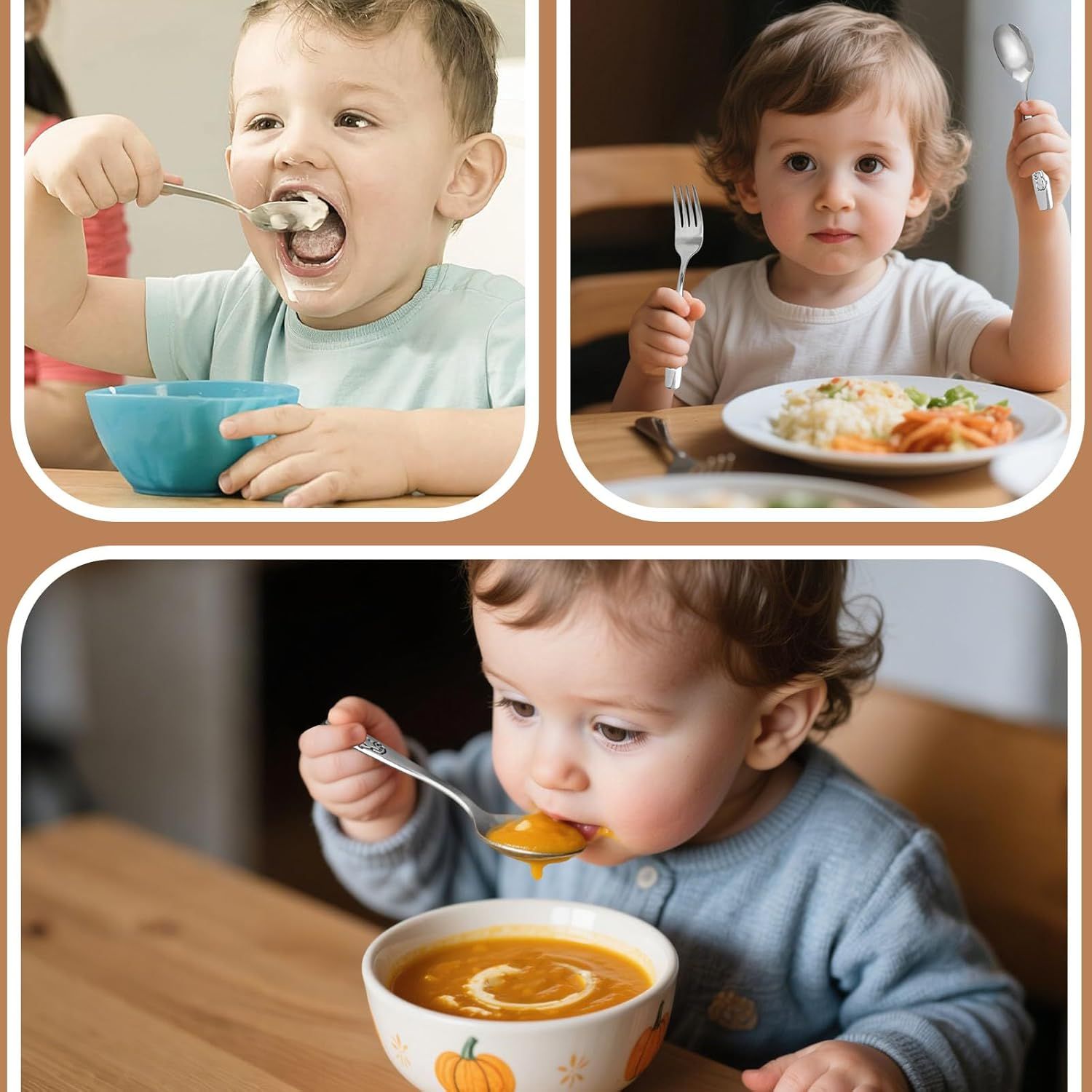 12PCS Toddler Utensils, Stainless Steel Kids Silverware, Safe Toddler Forks and Spoons, Mirror Polished, Dishwasher Safe, with Bunny & Puppy Motifs, Fun Stocking Stuffers for Kids - Image 6