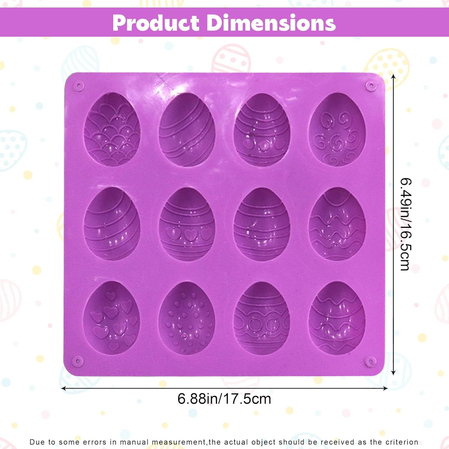 2Pcs Easter Egg Silicone Molds, 8 Cavity Easter Egg Shaped Chocolate Mold, Non-stick Jello Mold Silicone Baking Mold for DIY Cake Decoration,Candy, Pastry, Muffin, Bread, Ice Cube, Soap - Image 3