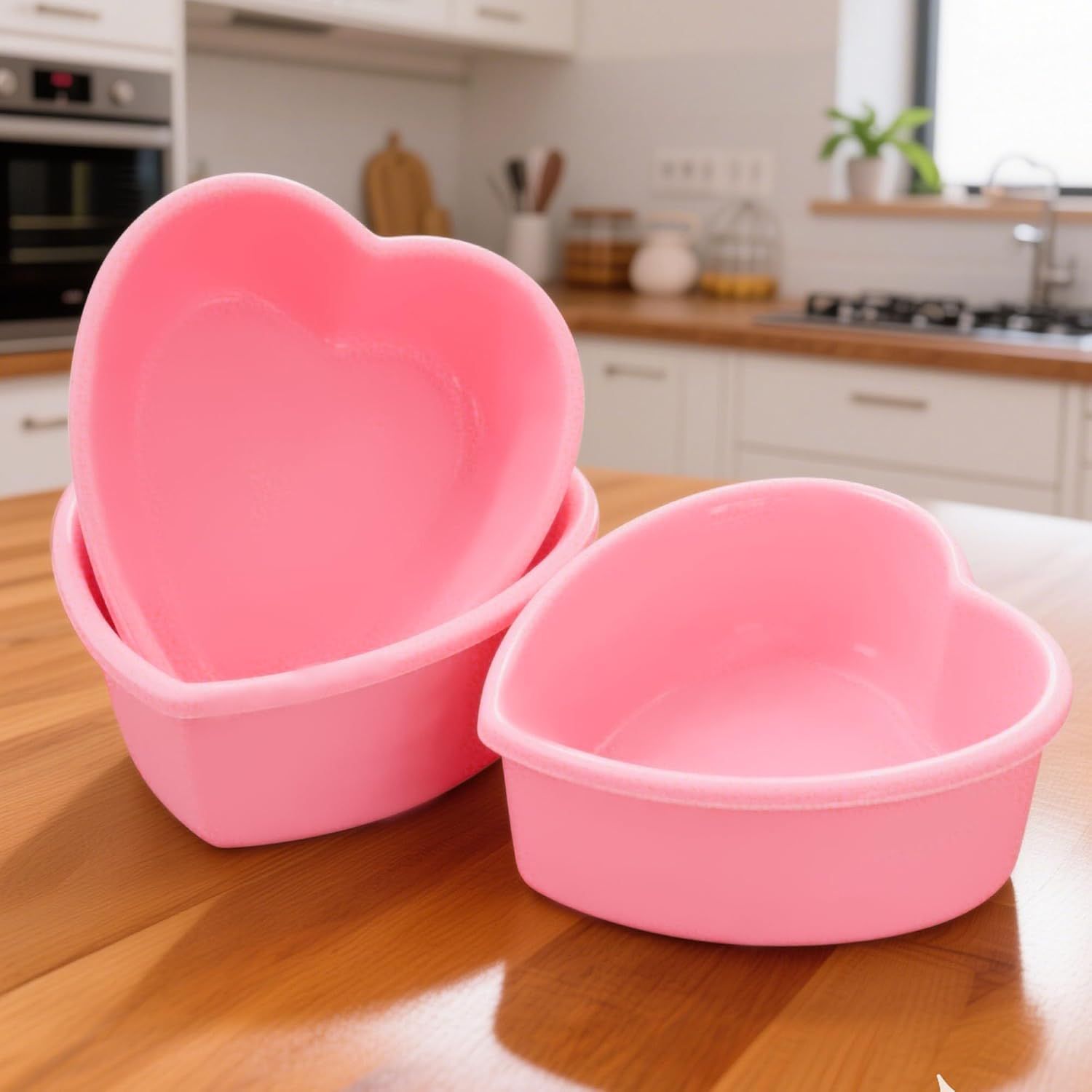 2Pcs Mini Heart Shaped Cake Pans, 4 Inch Heart Cake Pan, Nonstick Silicone Hearts Cake Molds for Valentine's Day Anniversary Birthday Party Mini Cakes, Cheesecake, Pudding Baking, Pink - Image 2