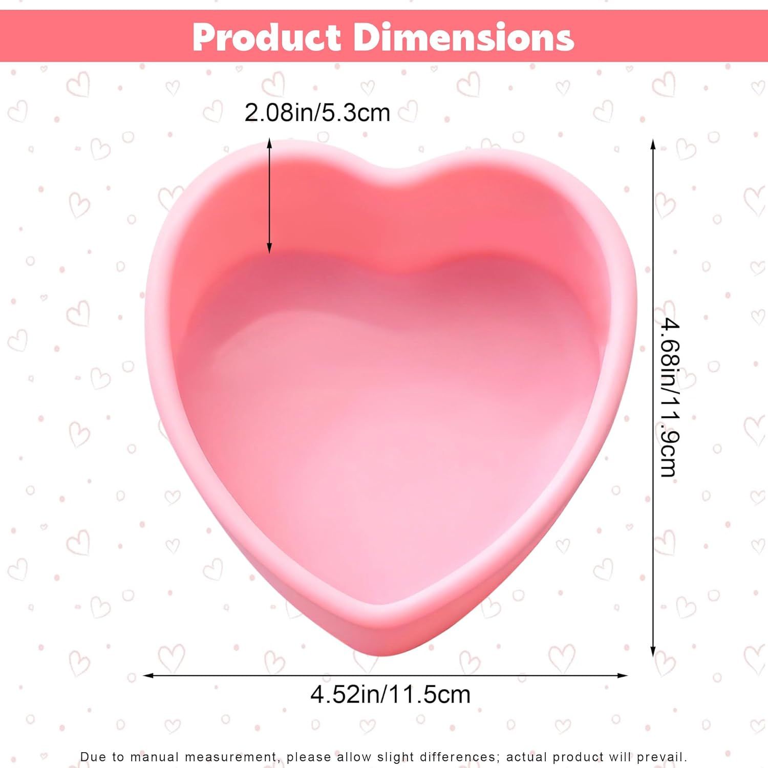 2Pcs Mini Heart Shaped Cake Pans, 4 Inch Heart Cake Pan, Nonstick Silicone Hearts Cake Molds for Valentine's Day Anniversary Birthday Party Mini Cakes, Cheesecake, Pudding Baking, Pink - Image 3