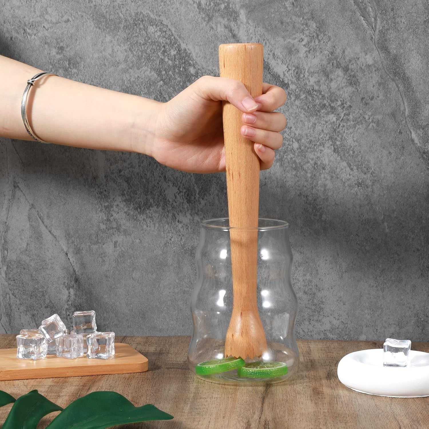 Wooden Muddler for Cocktails, Durable Muddler for Lemonade, Professional Bar Muddler Tool, Home and Bar Cocktail Muddler for Mojitos, Fruit Drinks (10 Inch) - Image 2