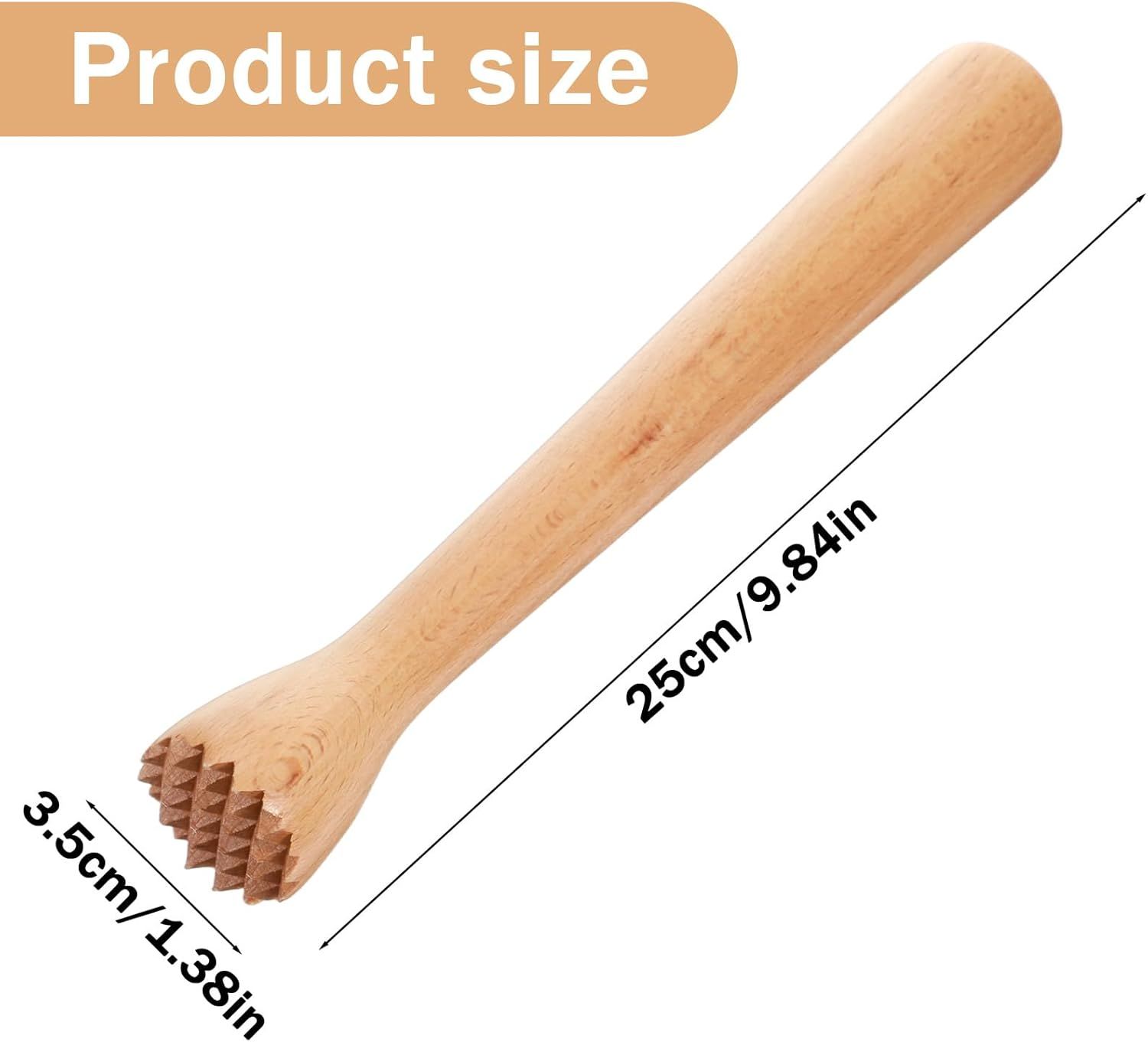 Wooden Muddler for Cocktails, Durable Muddler for Lemonade, Professional Bar Muddler Tool, Home and Bar Cocktail Muddler for Mojitos, Fruit Drinks (10 Inch) - Image 3