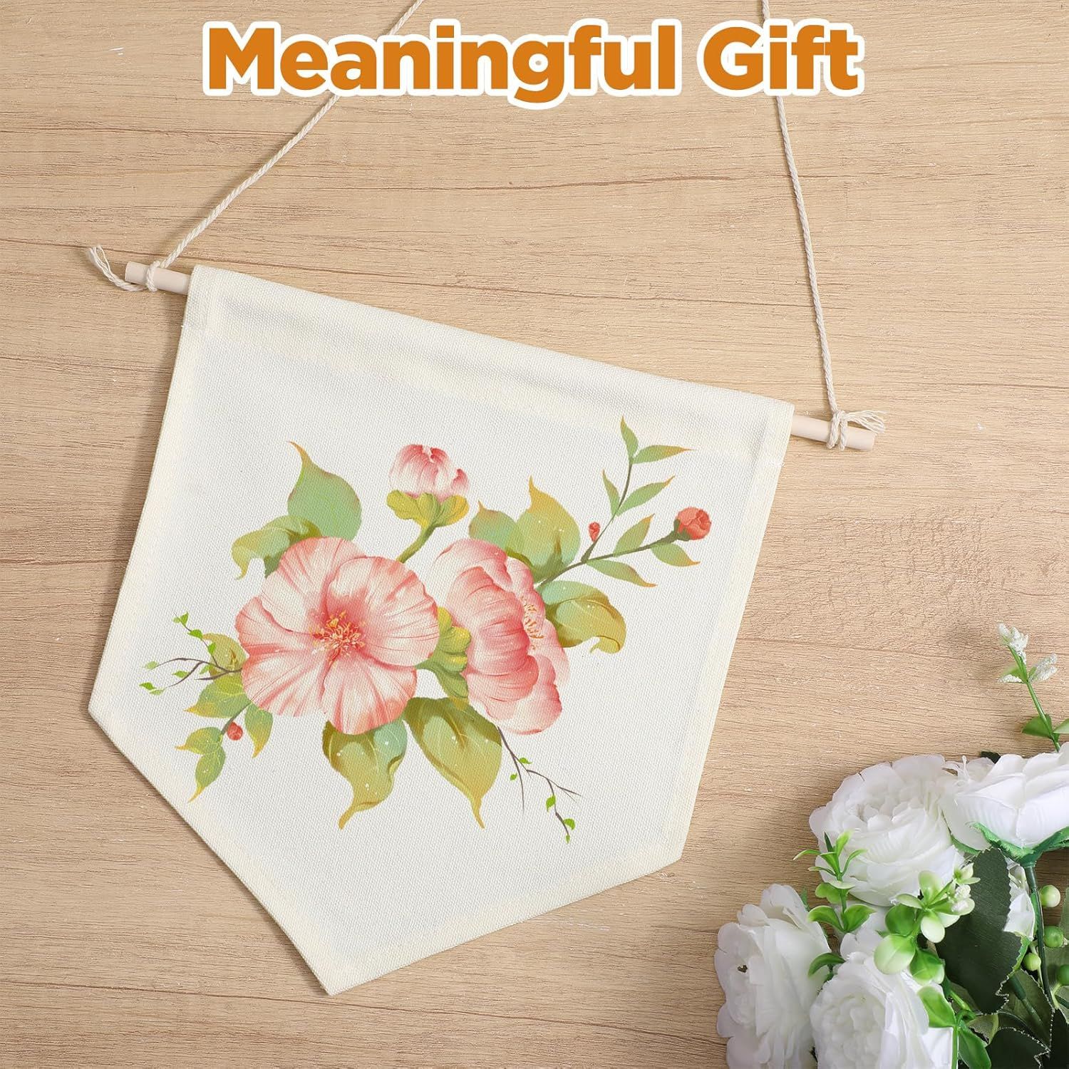 2 Pcs Embroidery Blank Banners, DIY Fabric Banner for Indoors, Baby Shower, Wedding, Graduation, Custom banners for Display Brooch Jewelry Earrings Necklace Enamel Pin (Beige) - Image 7