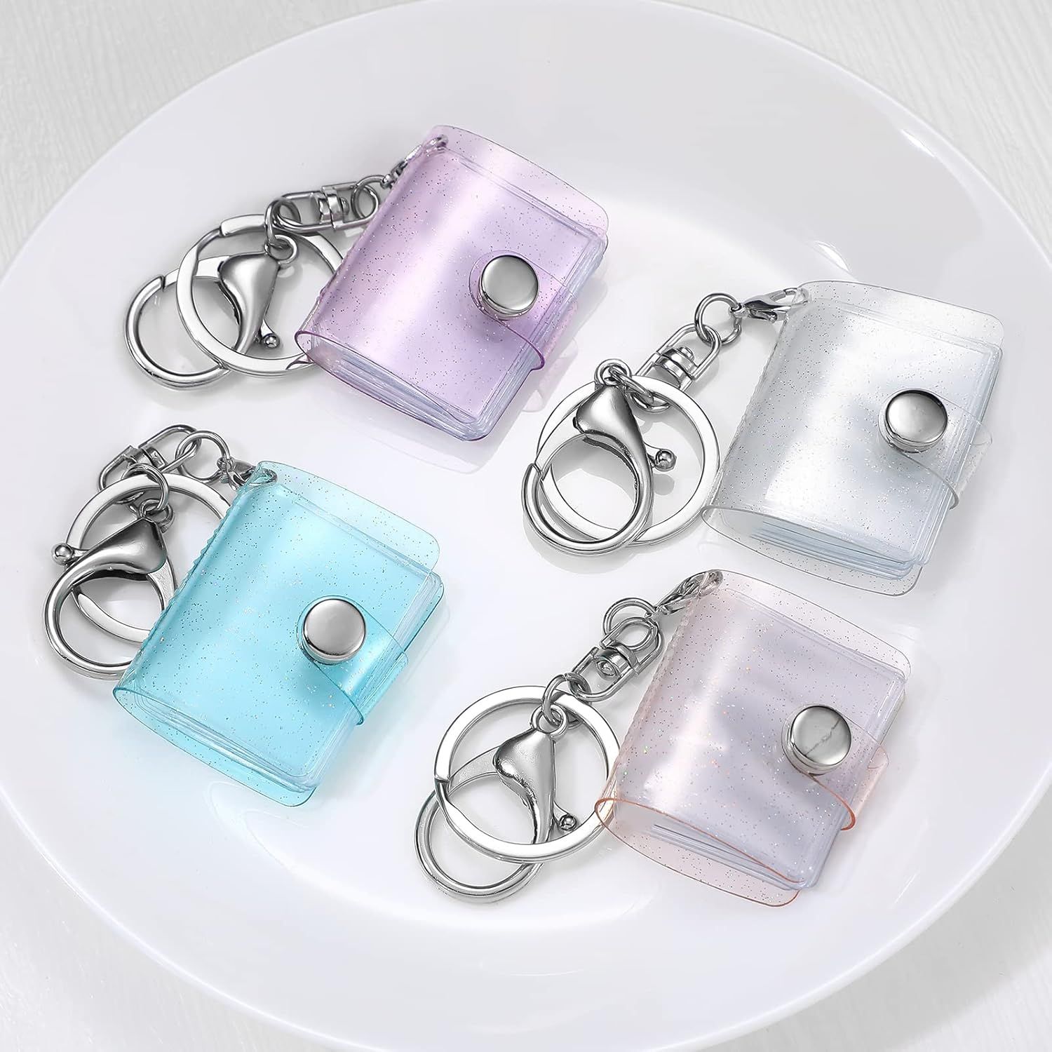 4 Pack 1 Inch Mini Small Photo Album 16 Pockets Photo Storage with Keychain Mini Album Keychain for Picture Card Holder Storage Book Wedding Anniversary Birthday - Image 3