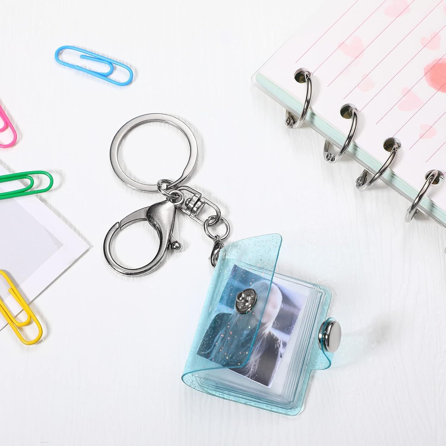 4 Pack 1 Inch Mini Small Photo Album 16 Pockets Photo Storage with Keychain Mini Album Keychain for Picture Card Holder Storage Book Wedding Anniversary Birthday - Image 4