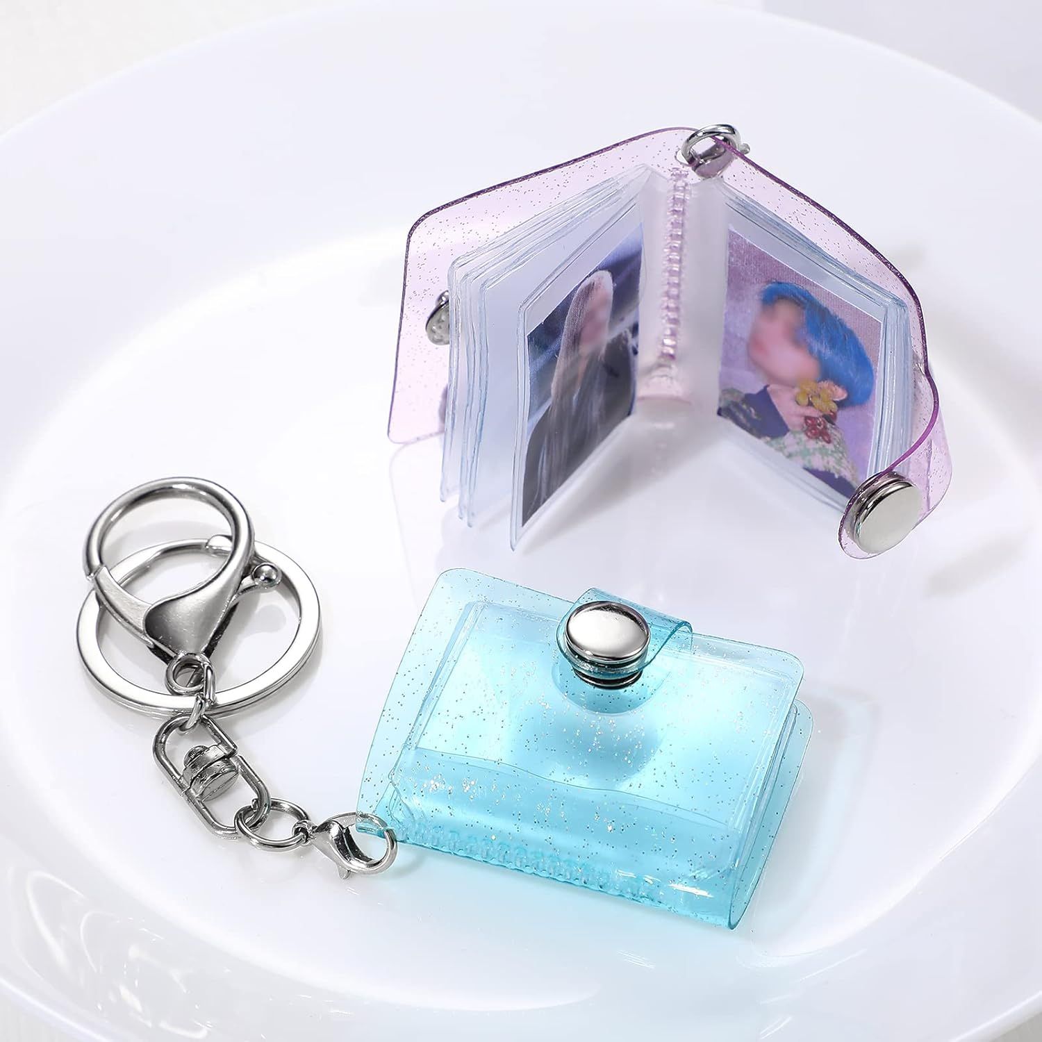 4 Pack 1 Inch Mini Small Photo Album 16 Pockets Photo Storage with Keychain Mini Album Keychain for Picture Card Holder Storage Book Wedding Anniversary Birthday - Image 6