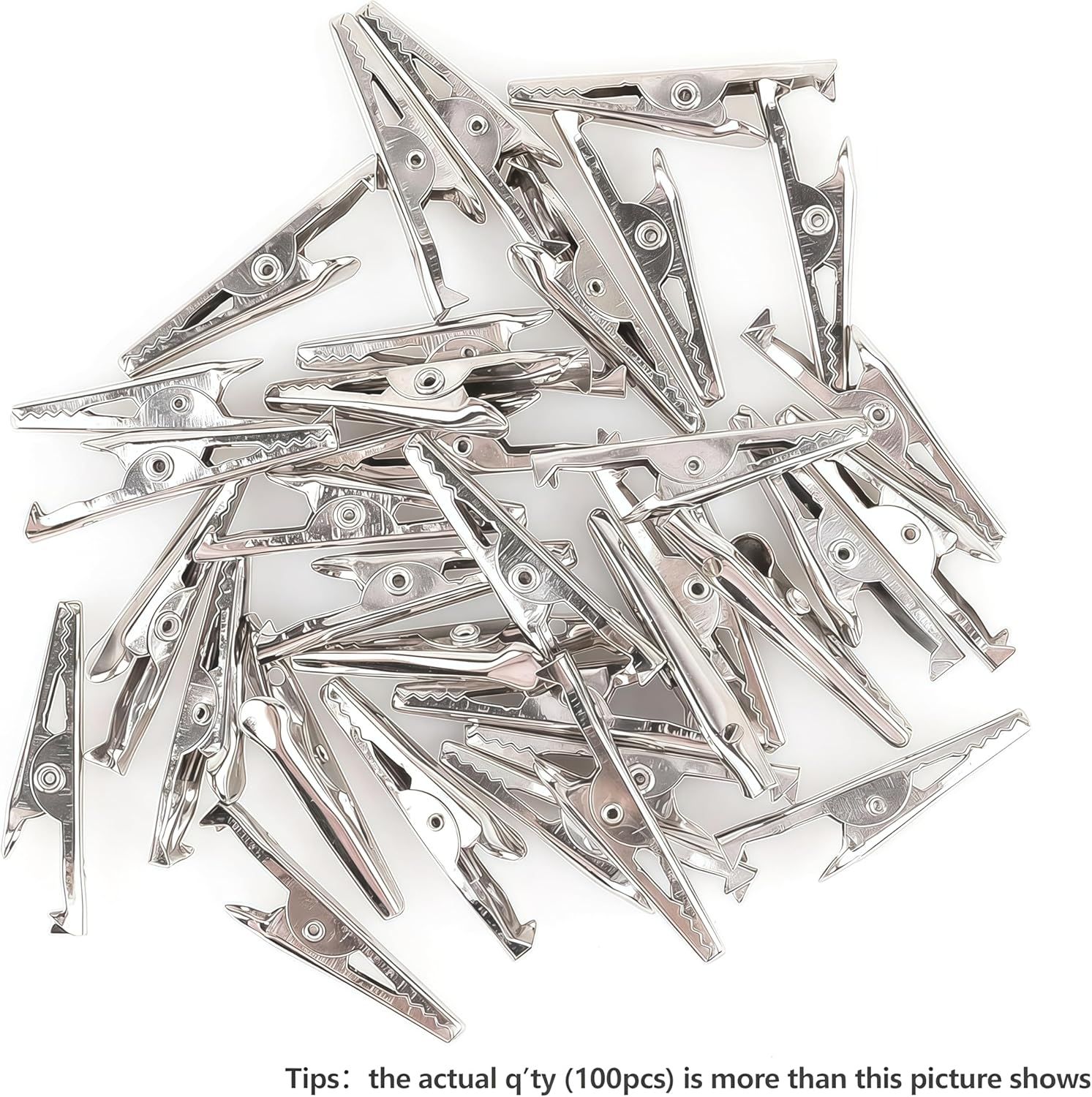 100 Pack Mini Clamps Alligator Clips for Crafts & Electrical, Small Metal Clips for Joints 35 mm Alligator Clamp for Crafting, Gator Clips Clamps Bulk for Crafts Holding (Silver） - Image 5