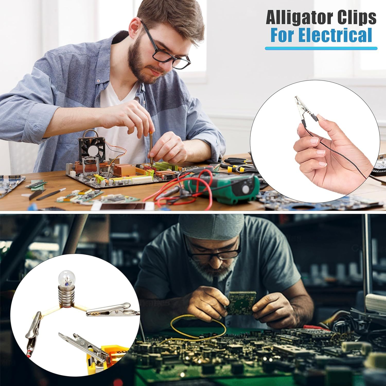 100 Pack Mini Clamps Alligator Clips for Crafts & Electrical, Small Metal Clips for Joints 35 mm Alligator Clamp for Crafting, Gator Clips Clamps Bulk for Crafts Holding (Silver） - Image 6