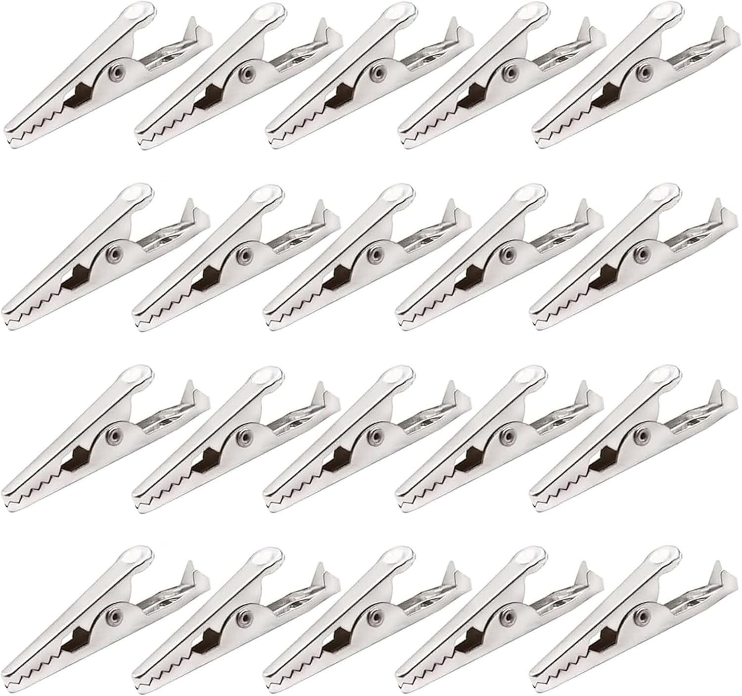 100 Pack Mini Clamps Alligator Clips for Crafts & Electrical, Small Metal Clips for Joints 35 mm Alligator Clamp for Crafting, Gator Clips Clamps Bulk for Crafts Holding (Silver） - Image 8