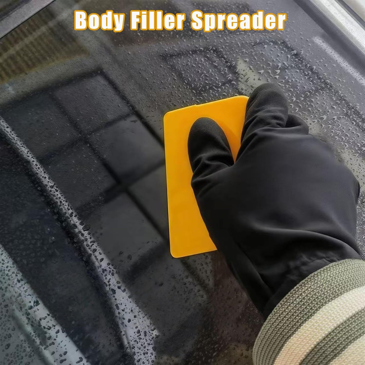 Body Filler Spreader, 9-Pack Reusable Plastic Auto Body Spreader Tools for Car Applying Fillers, Putties, Glazes, Caulks, and Paints (Includes 4