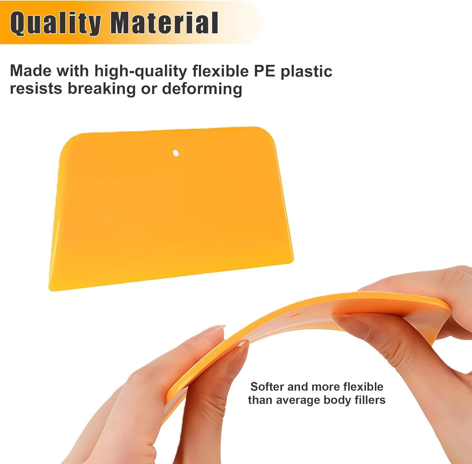 Body Filler Spreader, 9-Pack Reusable Plastic Auto Body Spreader Tools for Car Applying Fillers, Putties, Glazes, Caulks, and Paints (Includes 4